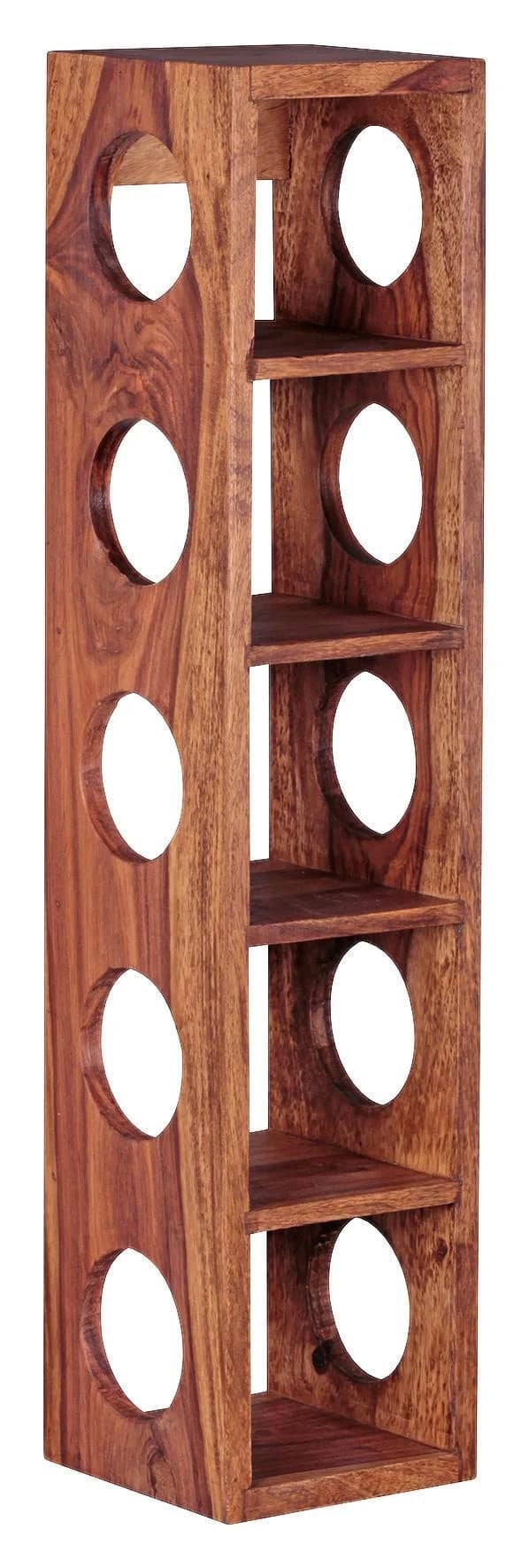 Regal MUMBAI Weinschrank Massivholz Braun