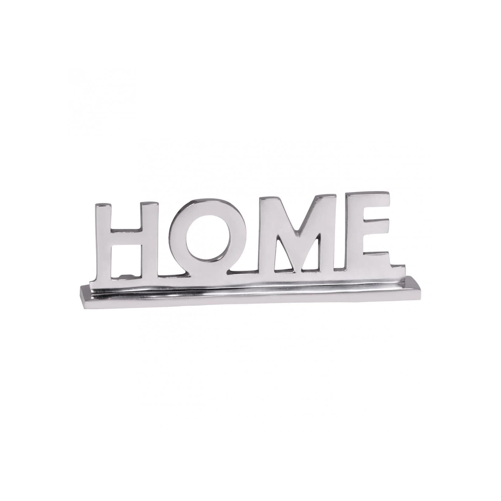 FINEBUY Deko-Buchstaben FB43298 Home Schriftzug Deko Wohnzimmer Tisch Dekoration Aluminium Silber 22 cm