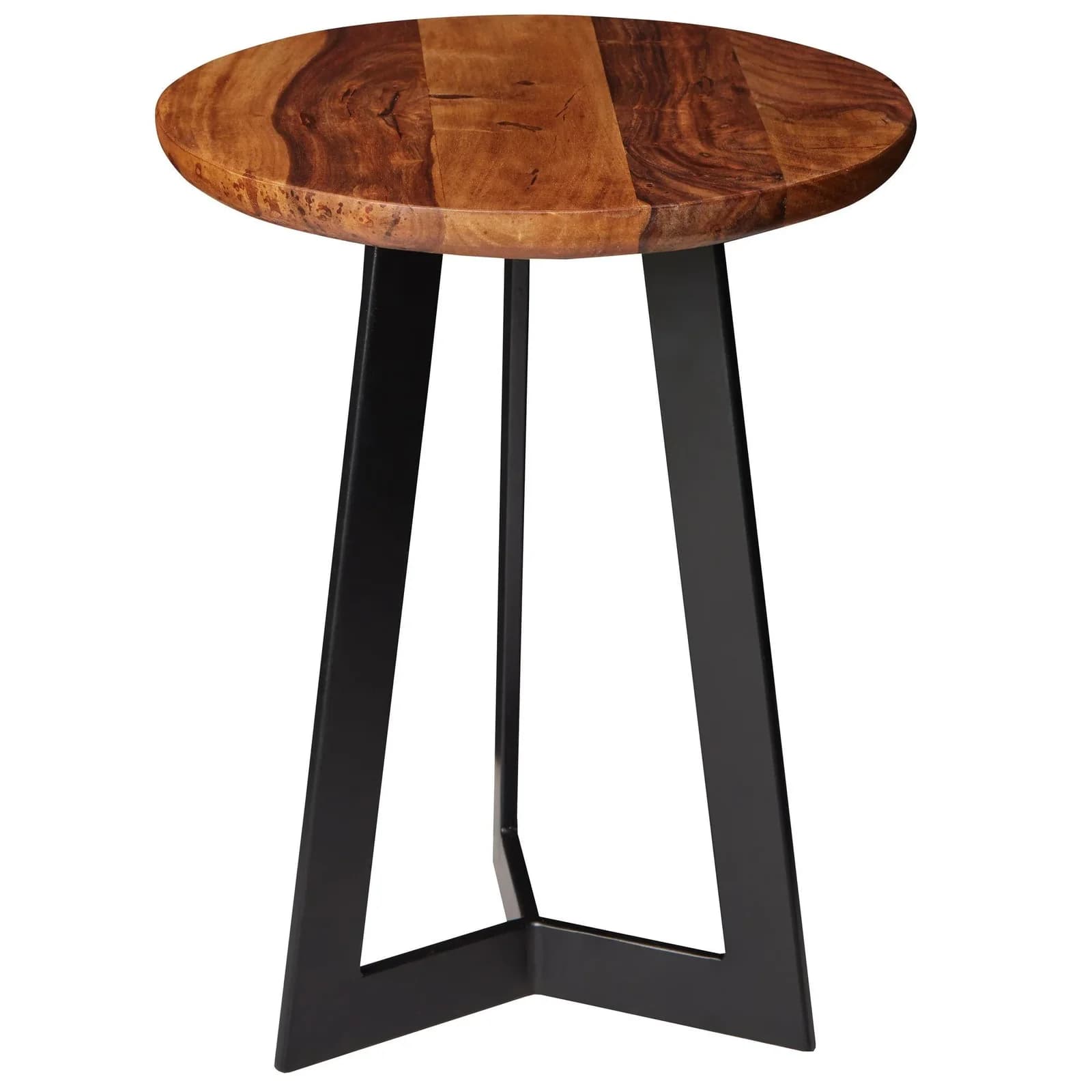 Beistelltisch Sheesham Massivholz Braun Schwarz 2er Set