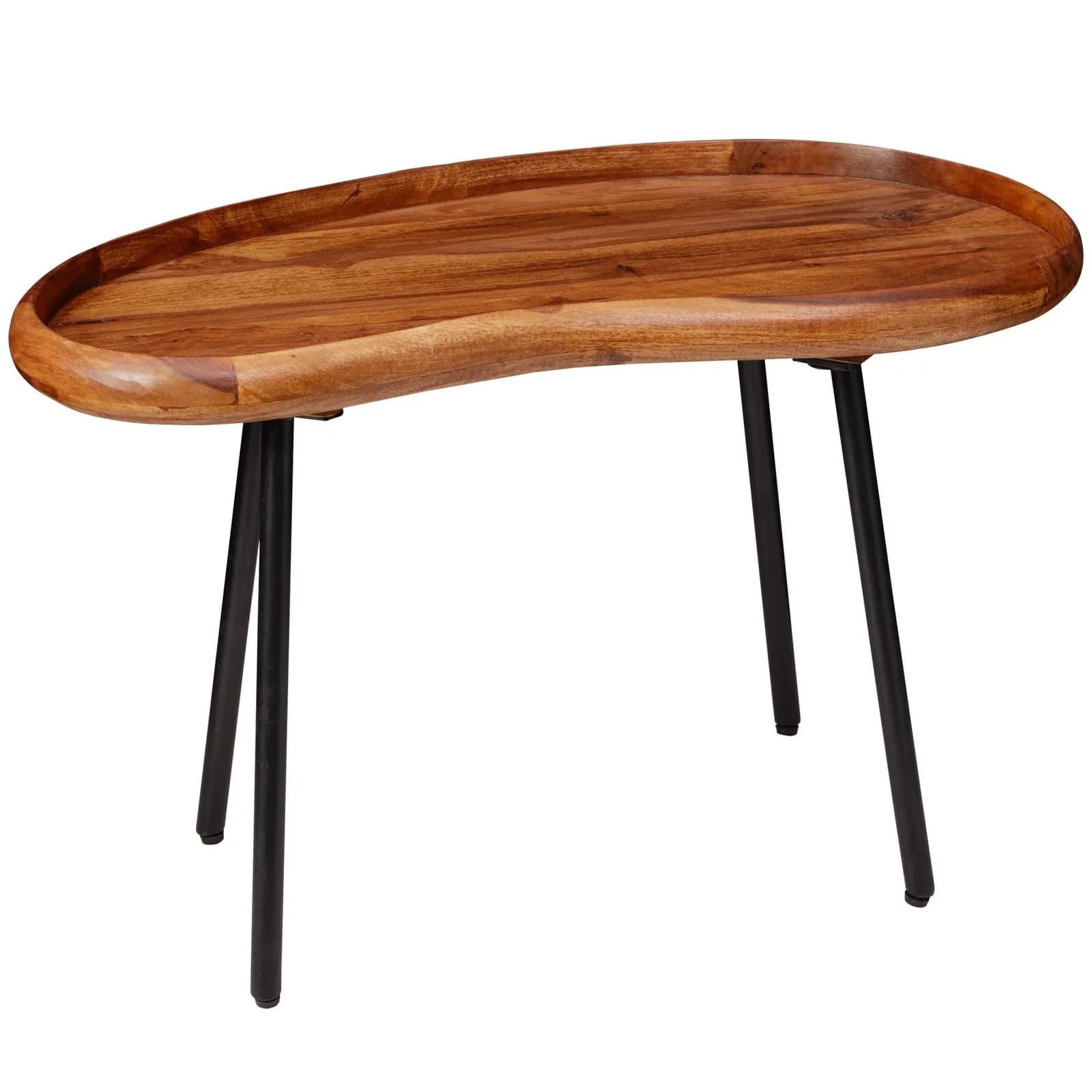 SONSTIGE Couchtisch Sheesham Massivholz Dunkelbraun Schwarz