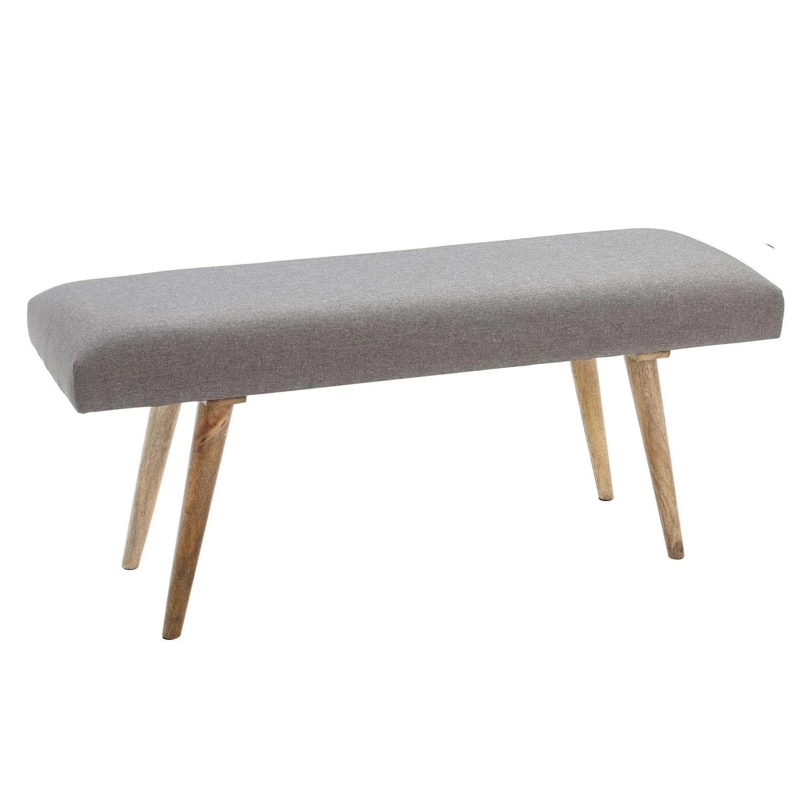FineBuy Gepolsterte Sitzbank Grau Retro-Style Stoff
