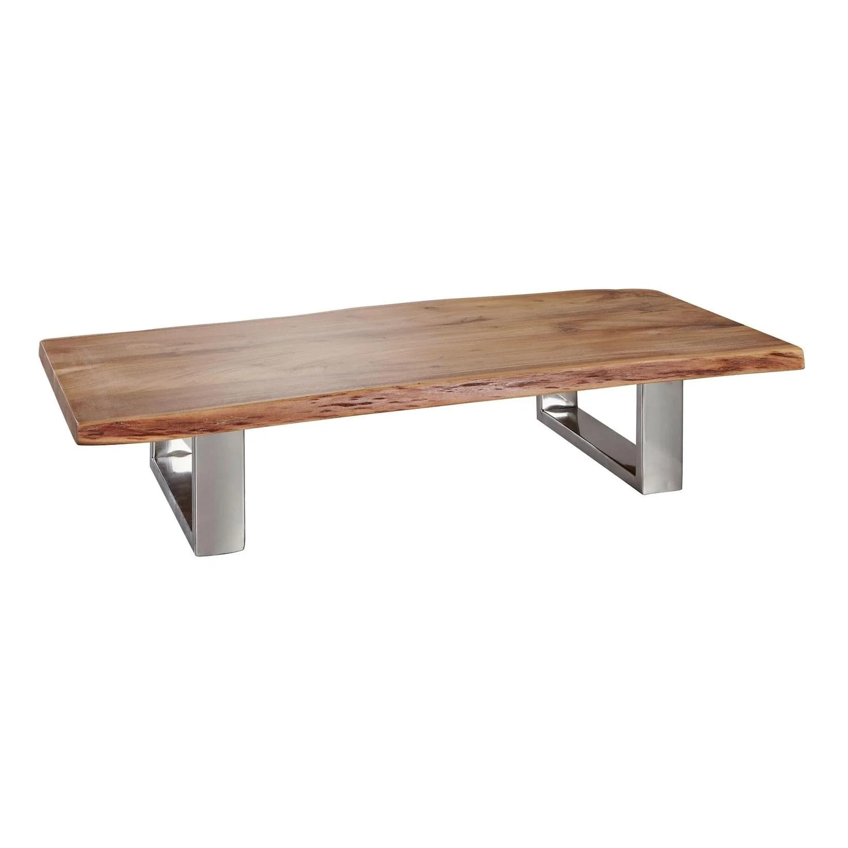 FineBuy Couchtisch Akazie massiv 115cm rechteckig Landhaus-Stil