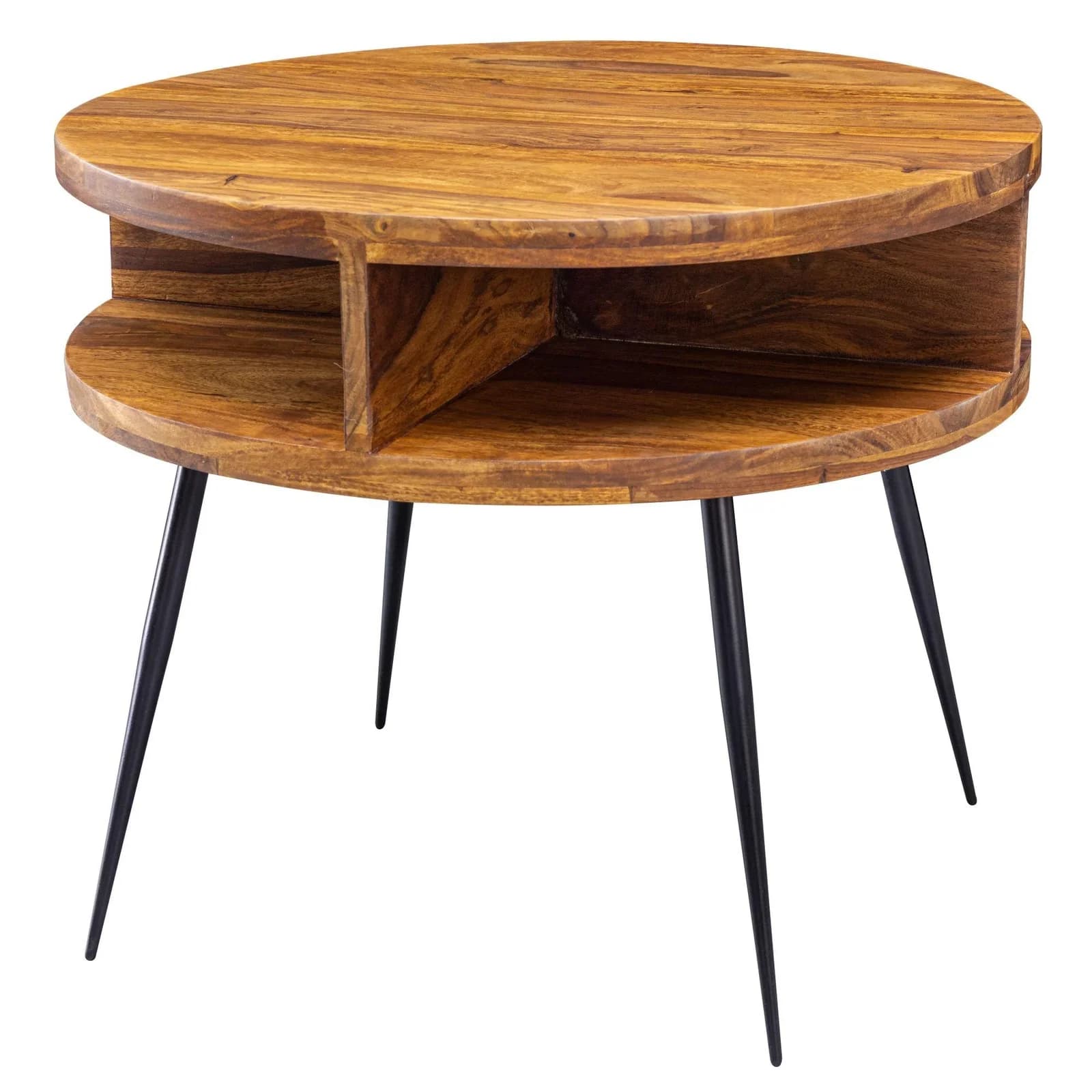 Couchtisch im Kontrast-Stil aus Sheesham-Massivholz