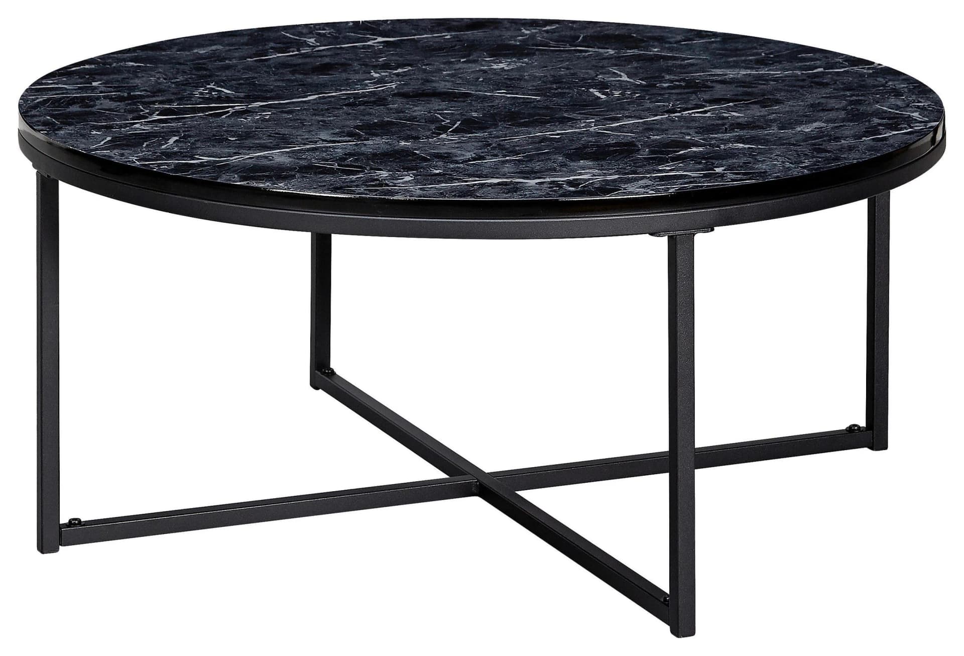 Couchtisch Marmoroptik Schwarz ca. 80x36 cm