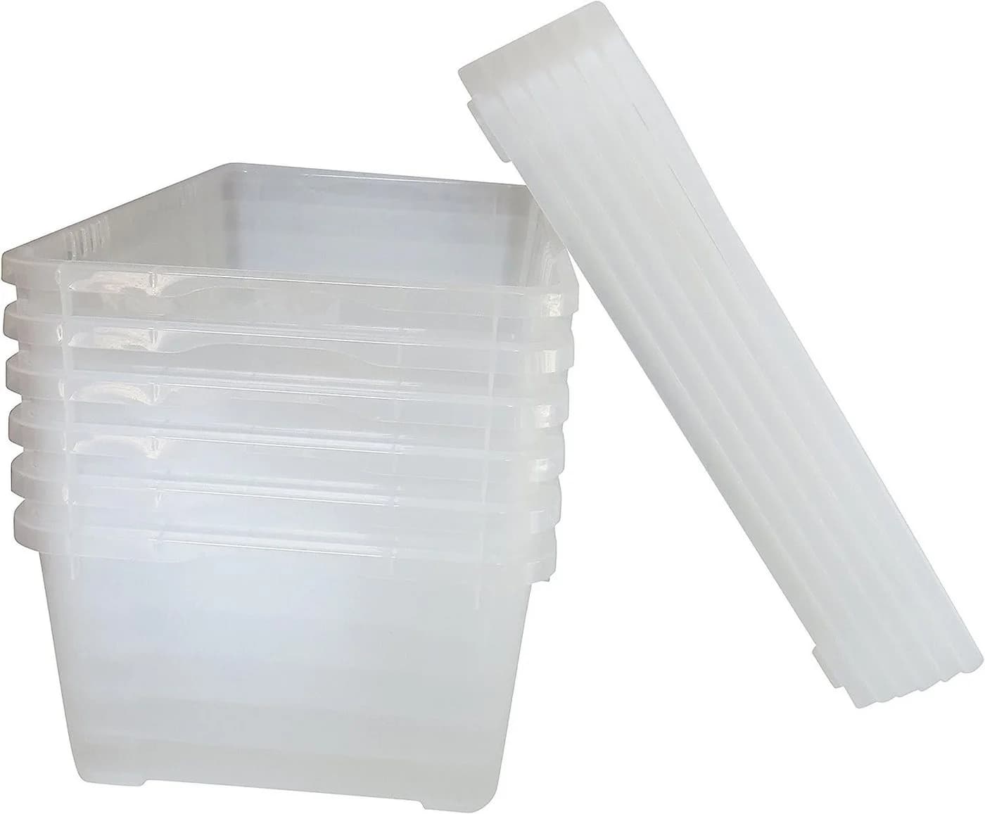 ALPFA Schuhbox 6er Set 5L Klarsicht Stapelbox Kunststoff