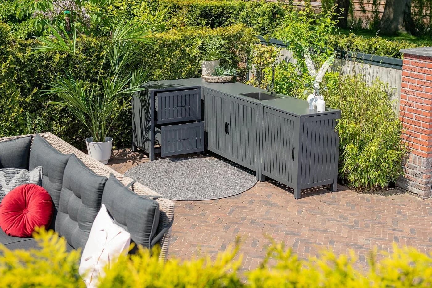 Gardissimo Outdoor Küche Rudolf Komplett-Set Aluminium Schwarz