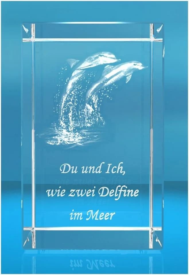 VIP-LASER 3D Glasquader Delfine mit Text