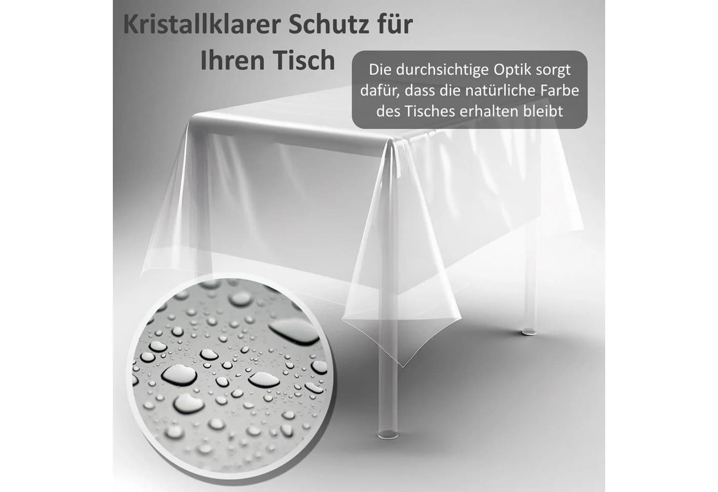 Melody Transparente PVC Tischfolie Wasserabweisend Kratzfest