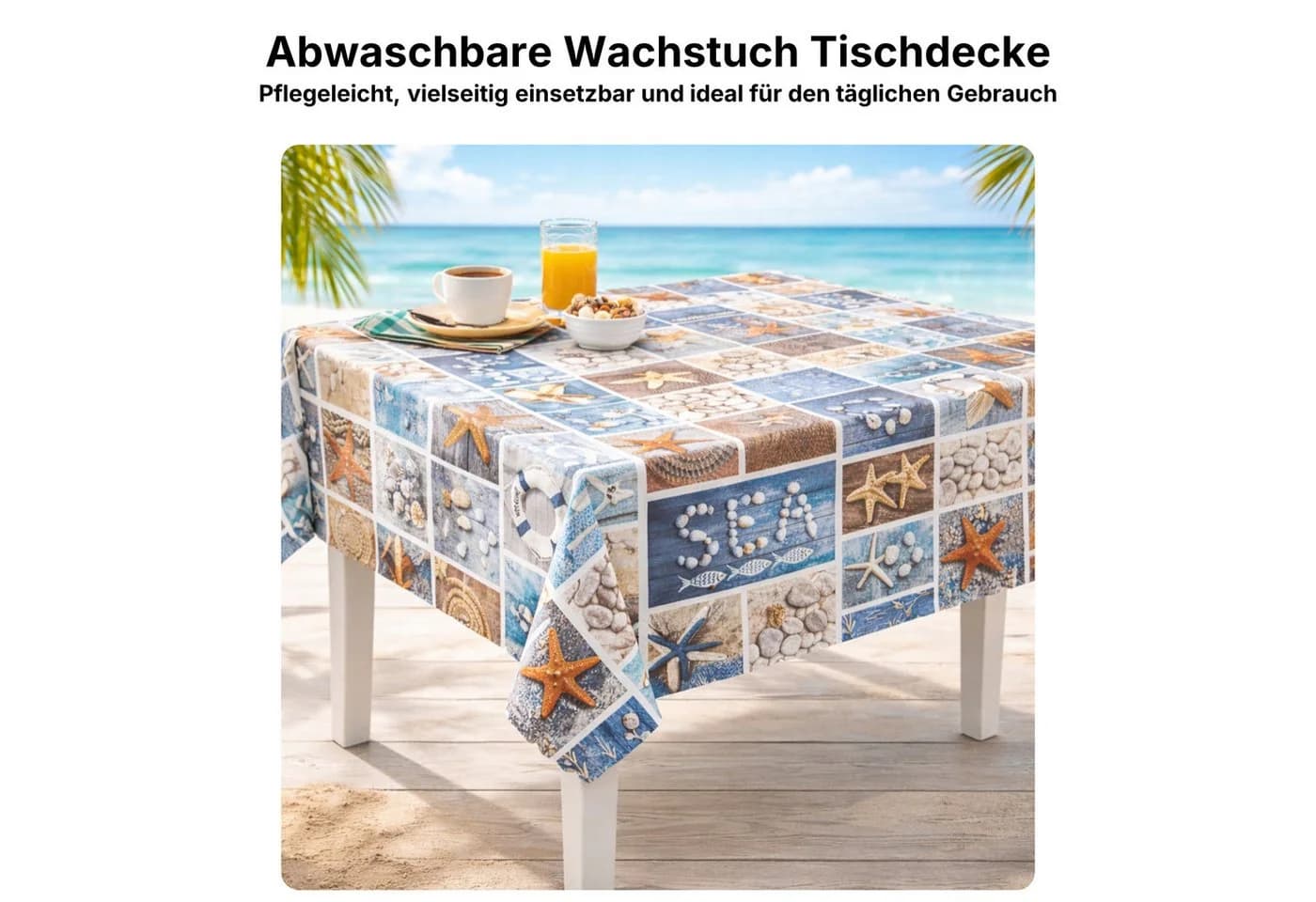 Melody Gartentischdecke Wachstuch abwaschbar eckig fleckenabweisend
