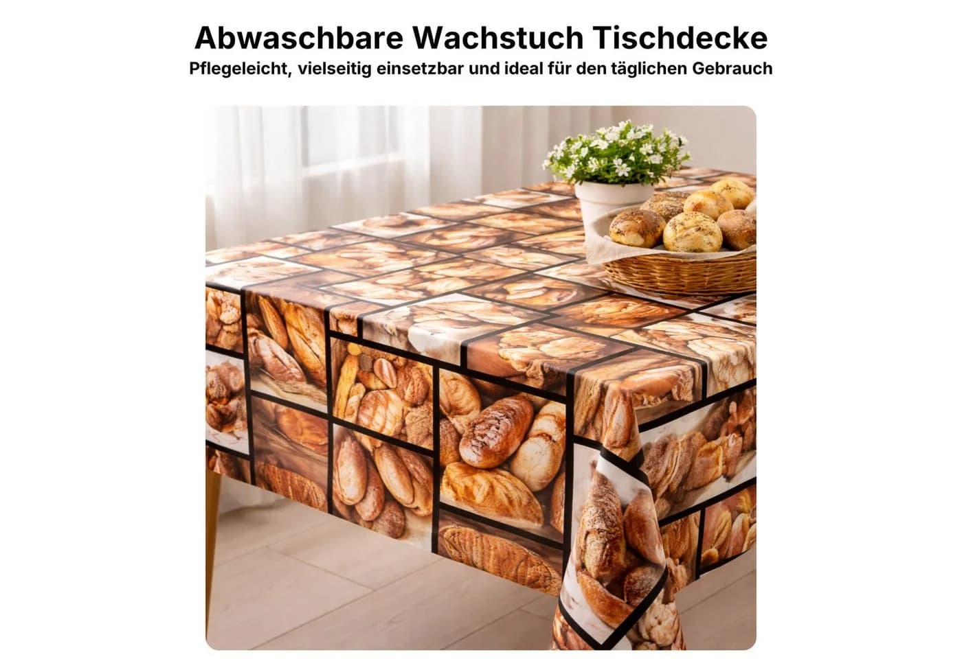 Melody Gartentischdecke Wachstuch Schwarz Abwaschbar