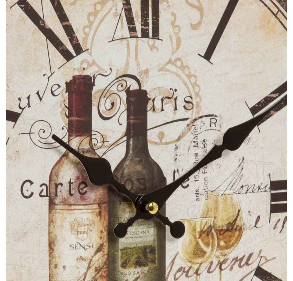 Myflair Wanduhr Vino Weinflasche Shabby Chic Cremeweiß