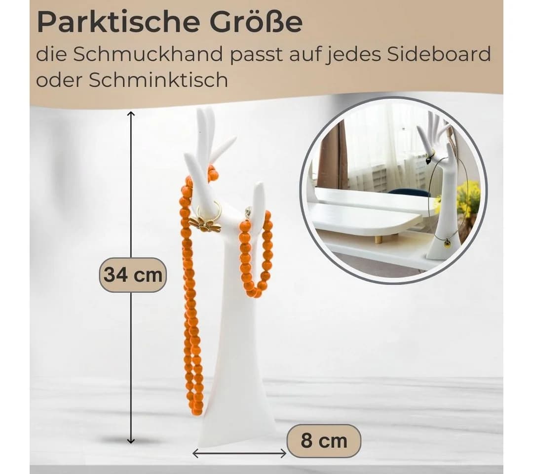 Topanbieter999 Schmuckständer Schmuckhand Weiß Design