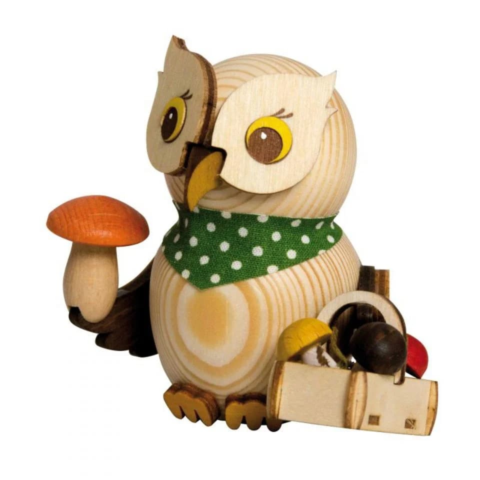 Kuhnert Mini Eule Pilzsucher Sammelfigur Naturholz