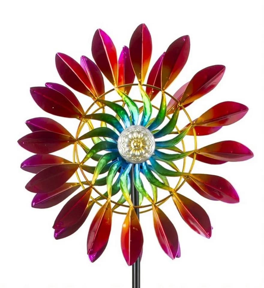 Geschenkestadl Bunt Metall Windrad Gartenstecker 160 cm