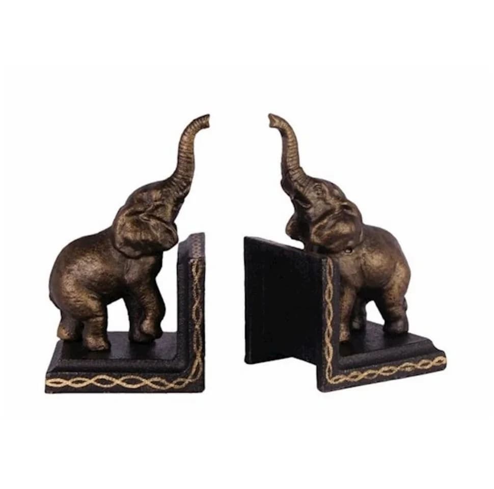 Buchstütze Elefant 2er Set Gusseisen Antik-Stil