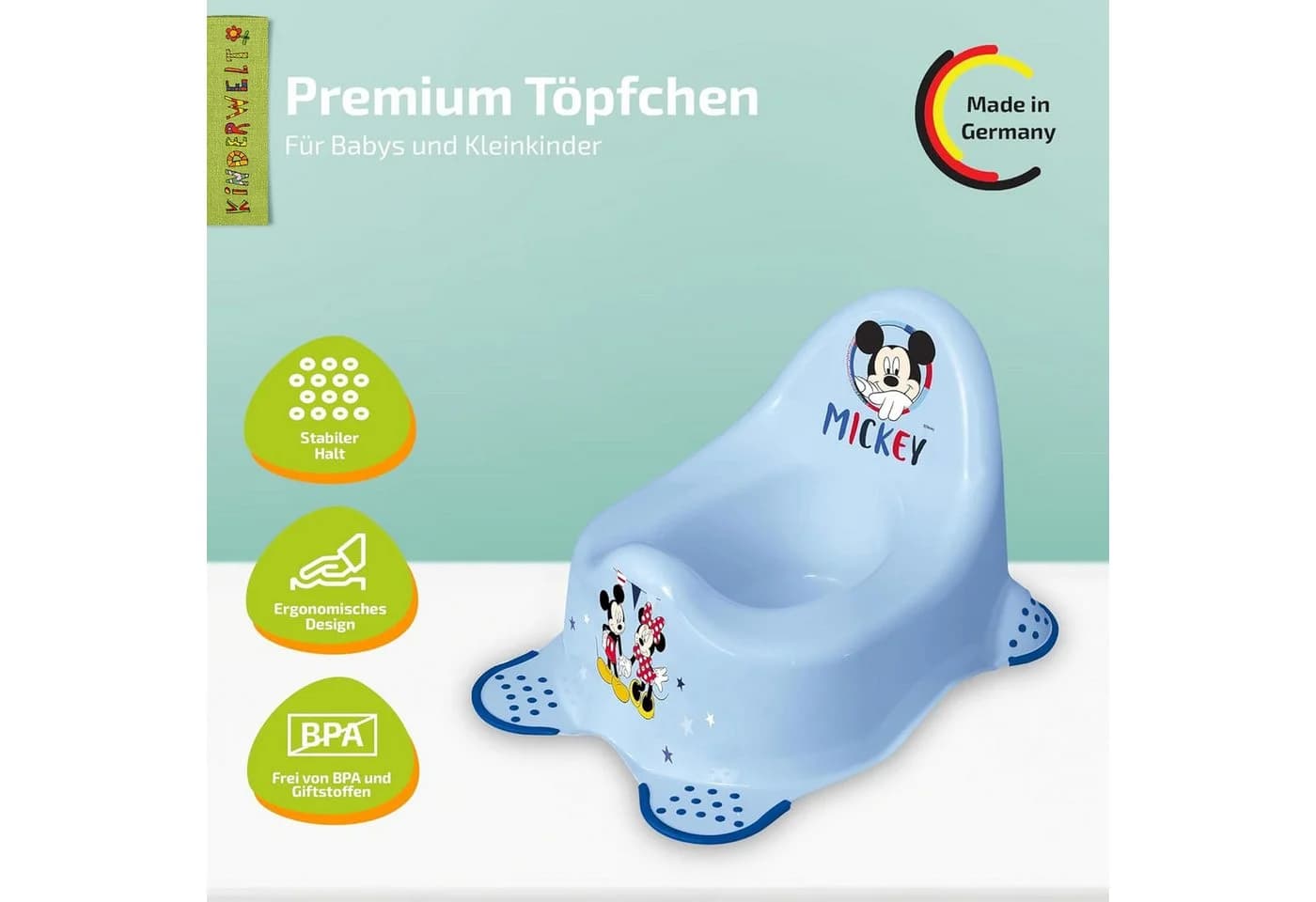 KiNDERWELT Töpfchen Disney Micky Maus blau für Babys und Kinder