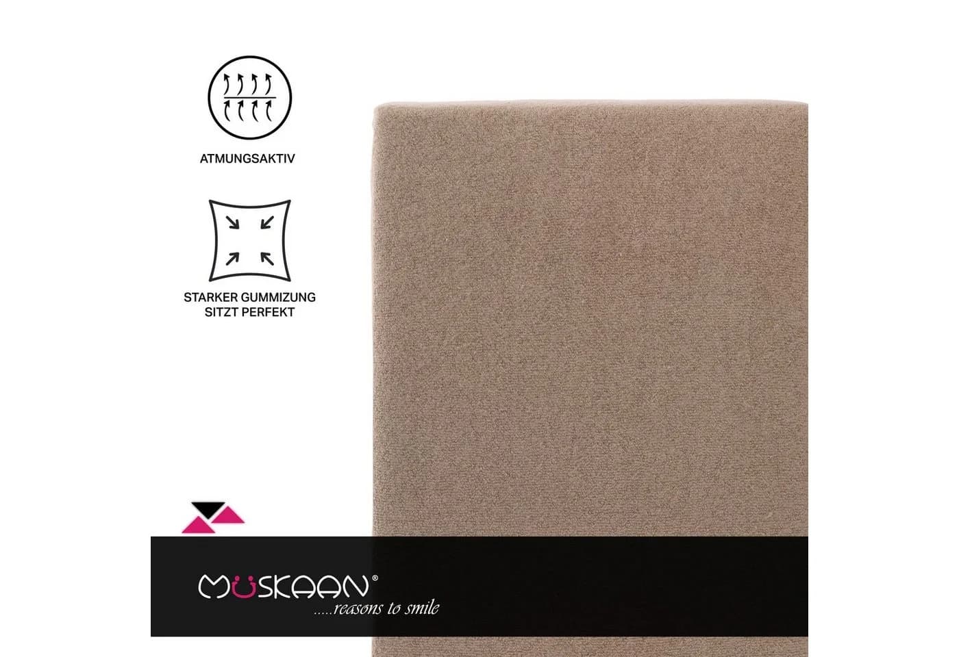 Müskaan Spannbettlaken Fleece Beige Baumwolle