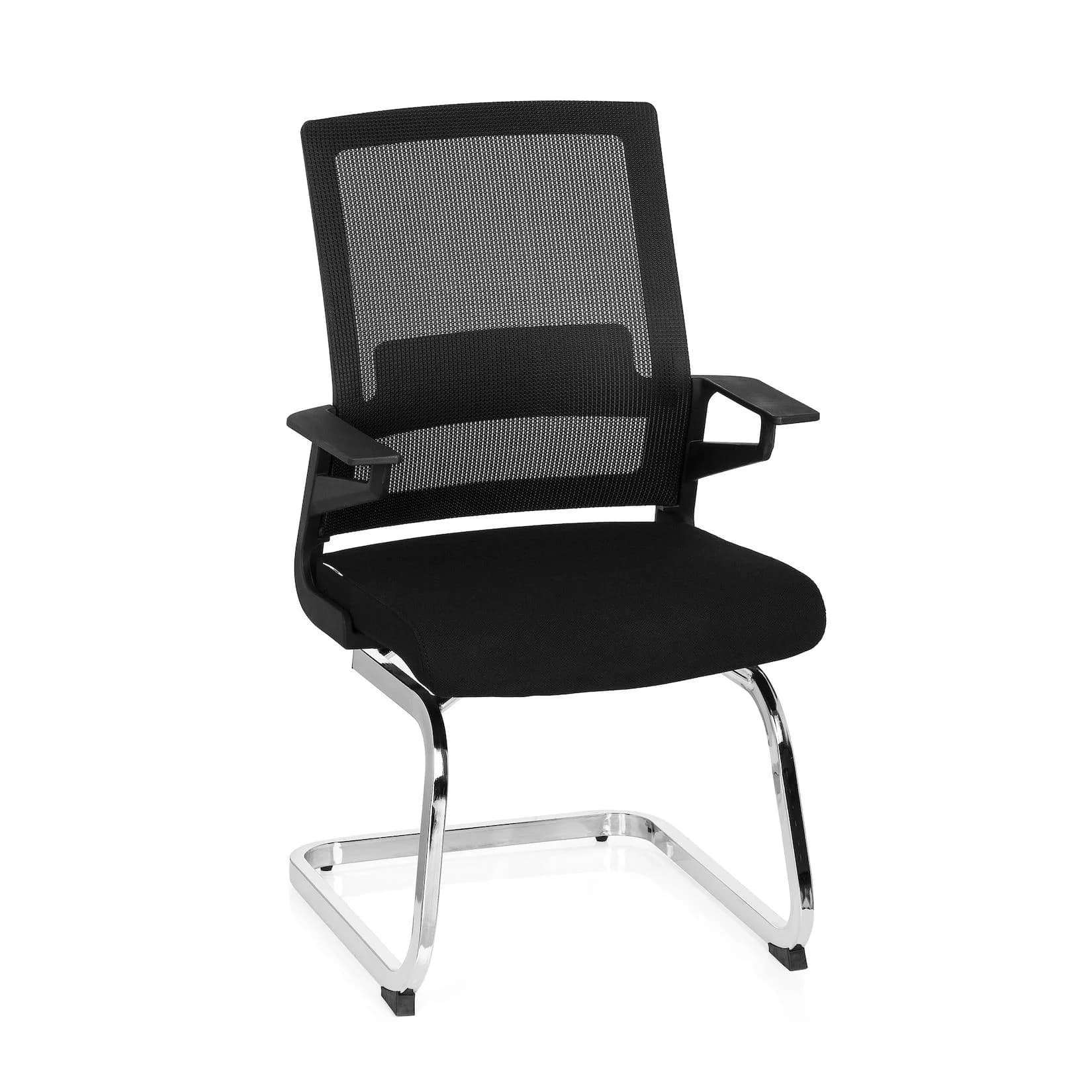 hjh OFFICE Freischwinger INVENTOR V Stoff/Netzstoff mit Armlehnen