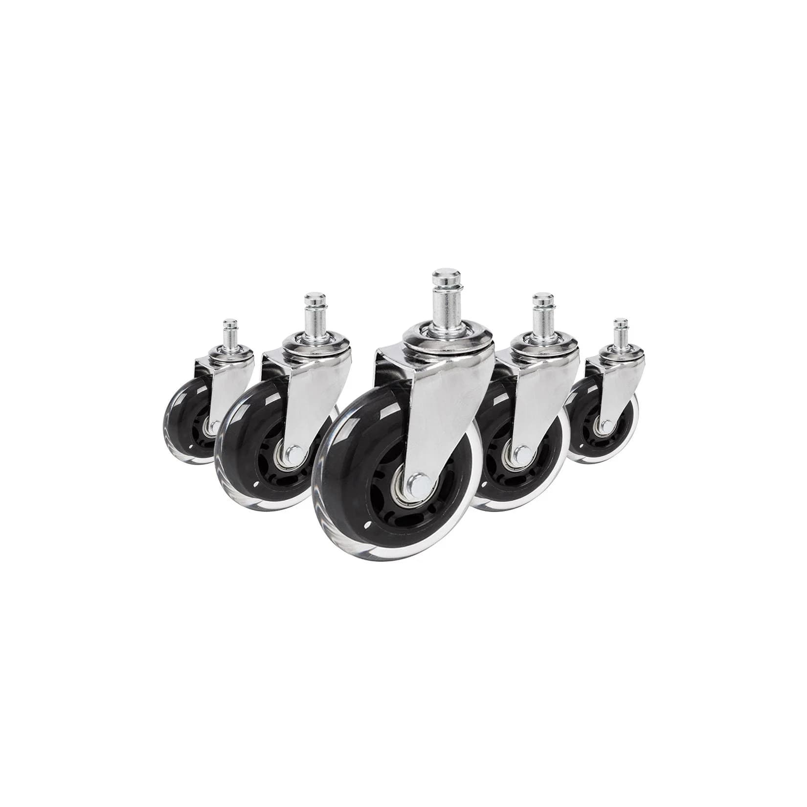hjh OFFICE Stuhlrollen 5x ROLO SKATE CT 11mm/75mm Polyurethan Schwarz