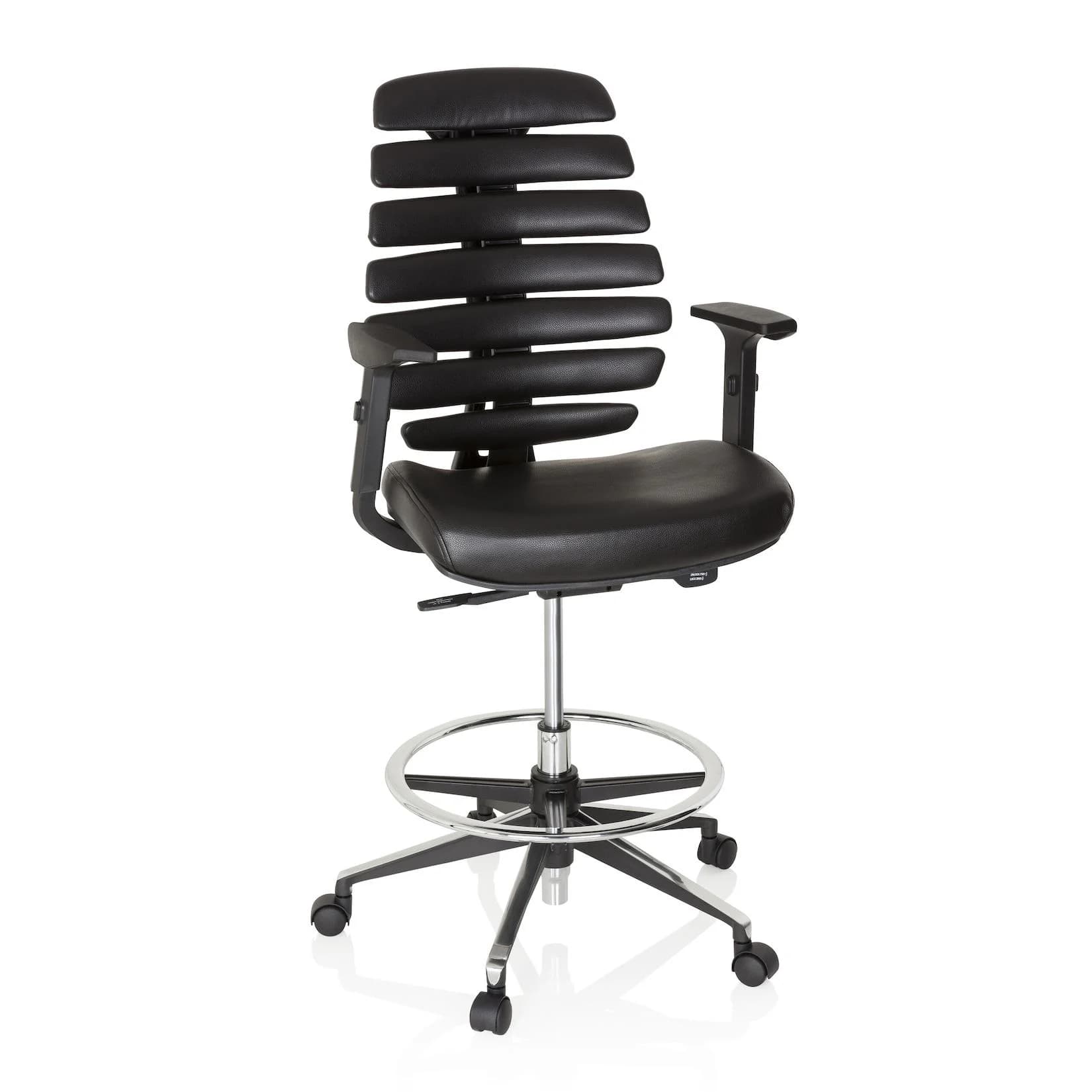 hjh OFFICE Counterstuhl ERGO LINE II WORK Leder mit Armlehnen höhenverstellbar