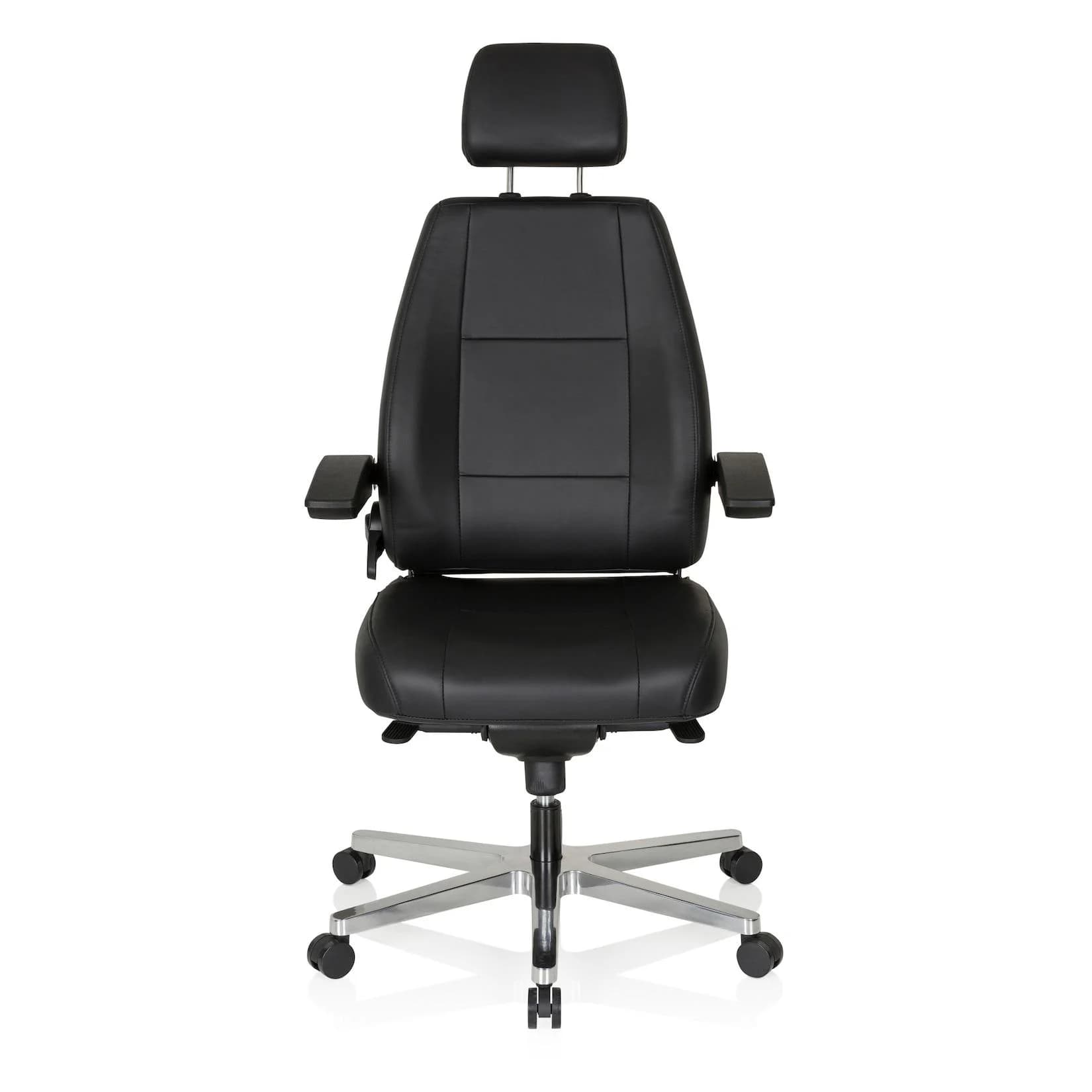 hjh OFFICE XXL Drehstuhl 24 HOURS Leder Schwarz