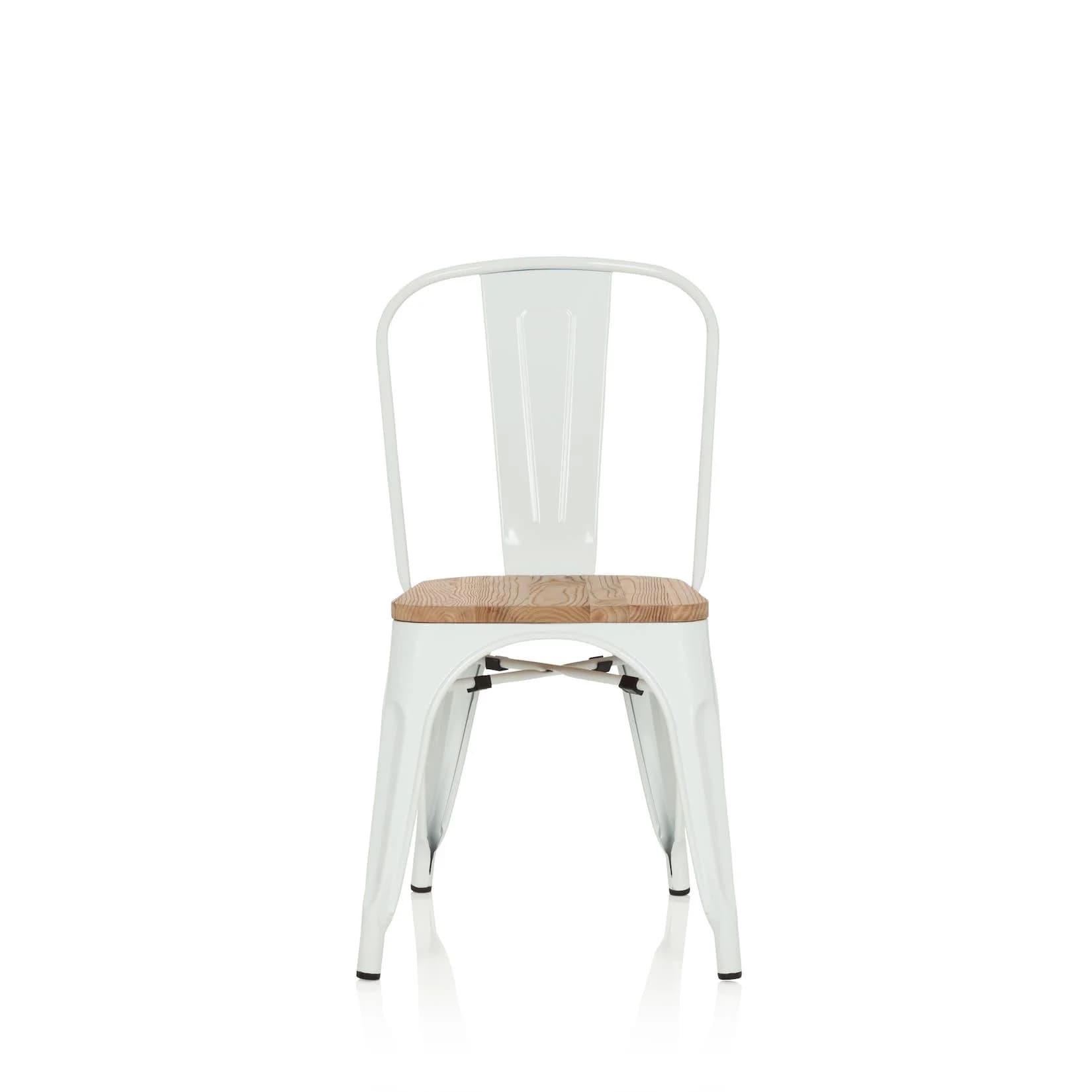 hjh OFFICE Bistrostuhl VANTAGGIO COMFORT W Stahl Ulmenholz ohne Armlehnen