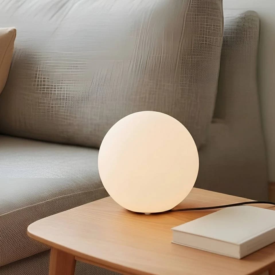 Lindby Tischleuchte Marike Weiß Opalglas LED