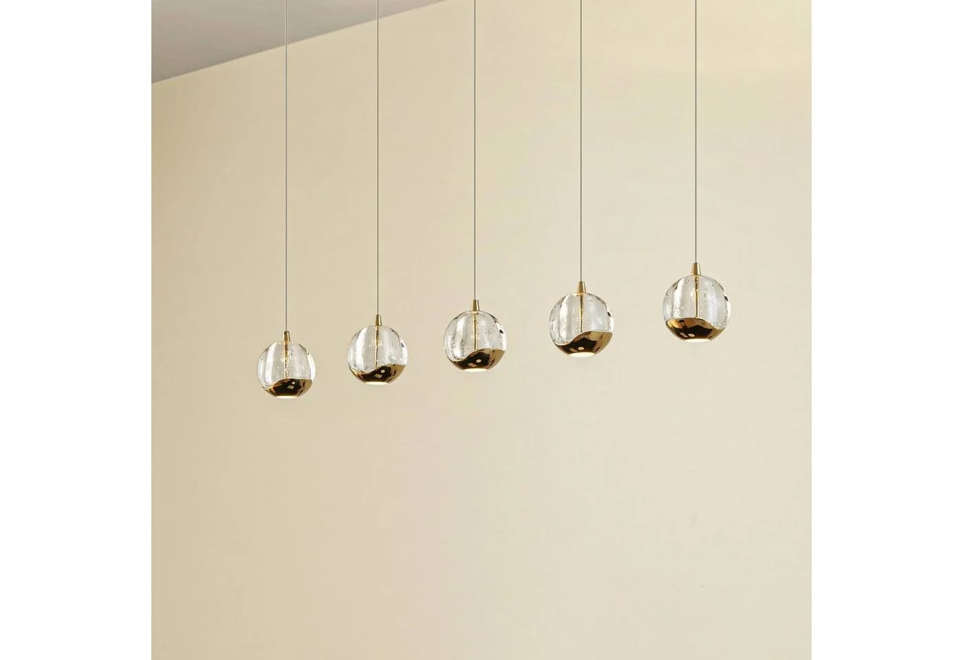 Lucande Hängeleuchte Hayley 5x5W LED warmweiß Glas Metall