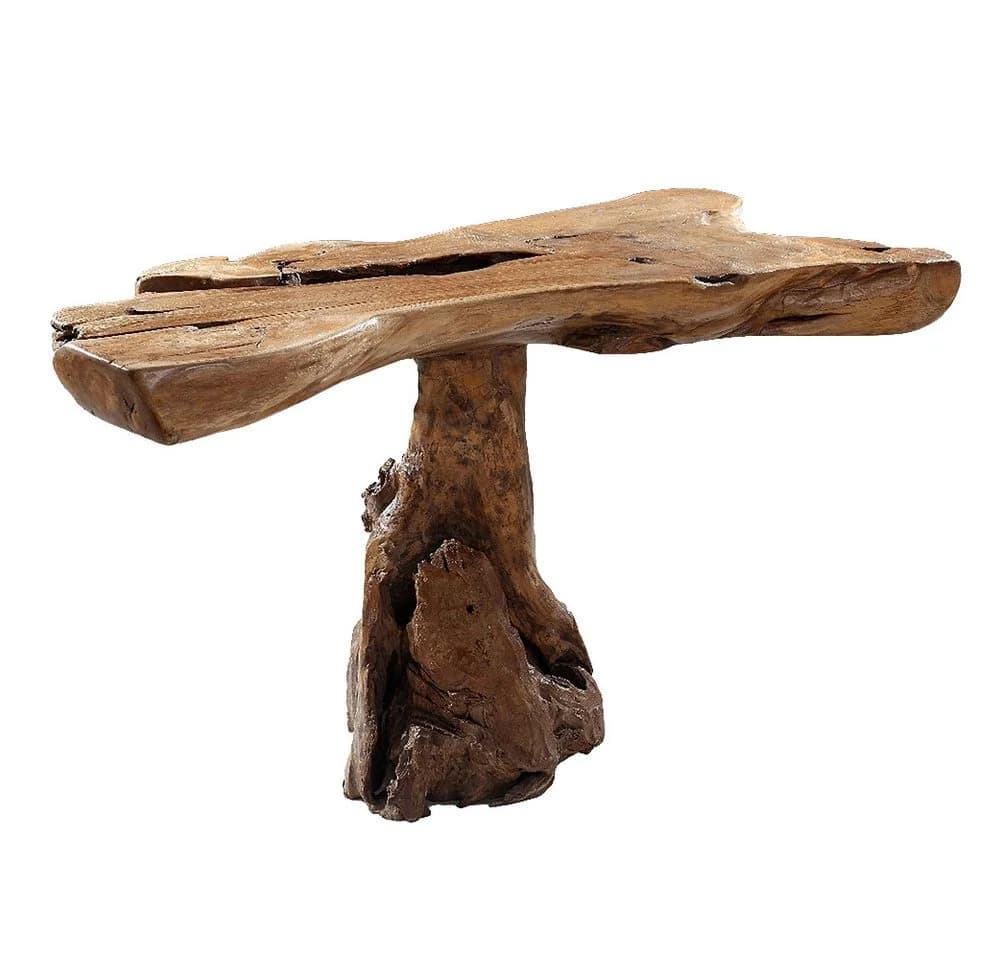 LebensWohnArt Konsolentisch Teak PRIMITIVO Natural ca. 110cm