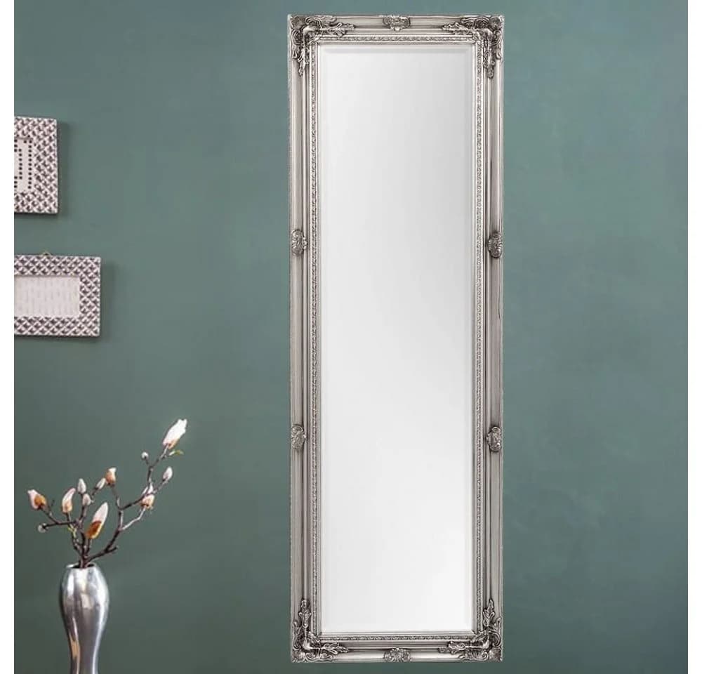 LebensWohnArt Wandspiegel HOUSE Barock Antik-Silber