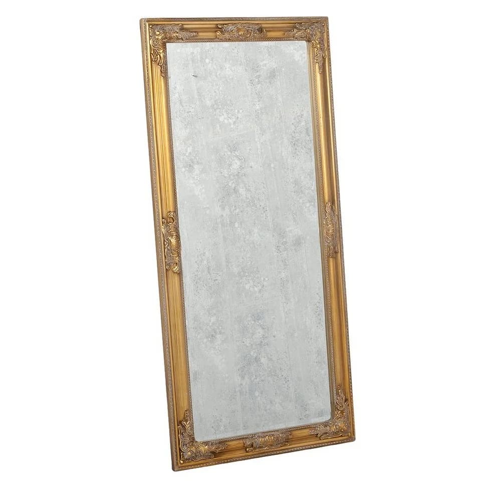 LebensWohnArt Barock Spiegel 130x70cm Antik Gold Holzrahmen