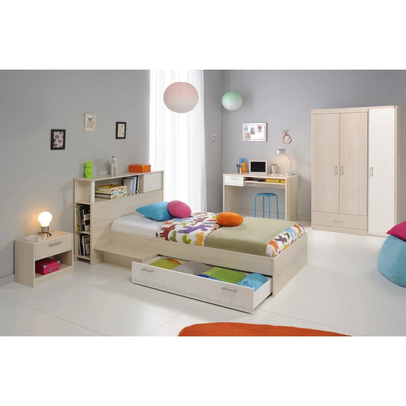 Parisot Kinder- und Jugendzimmer 6-tlg. Charly 10 Akazie-Weiß