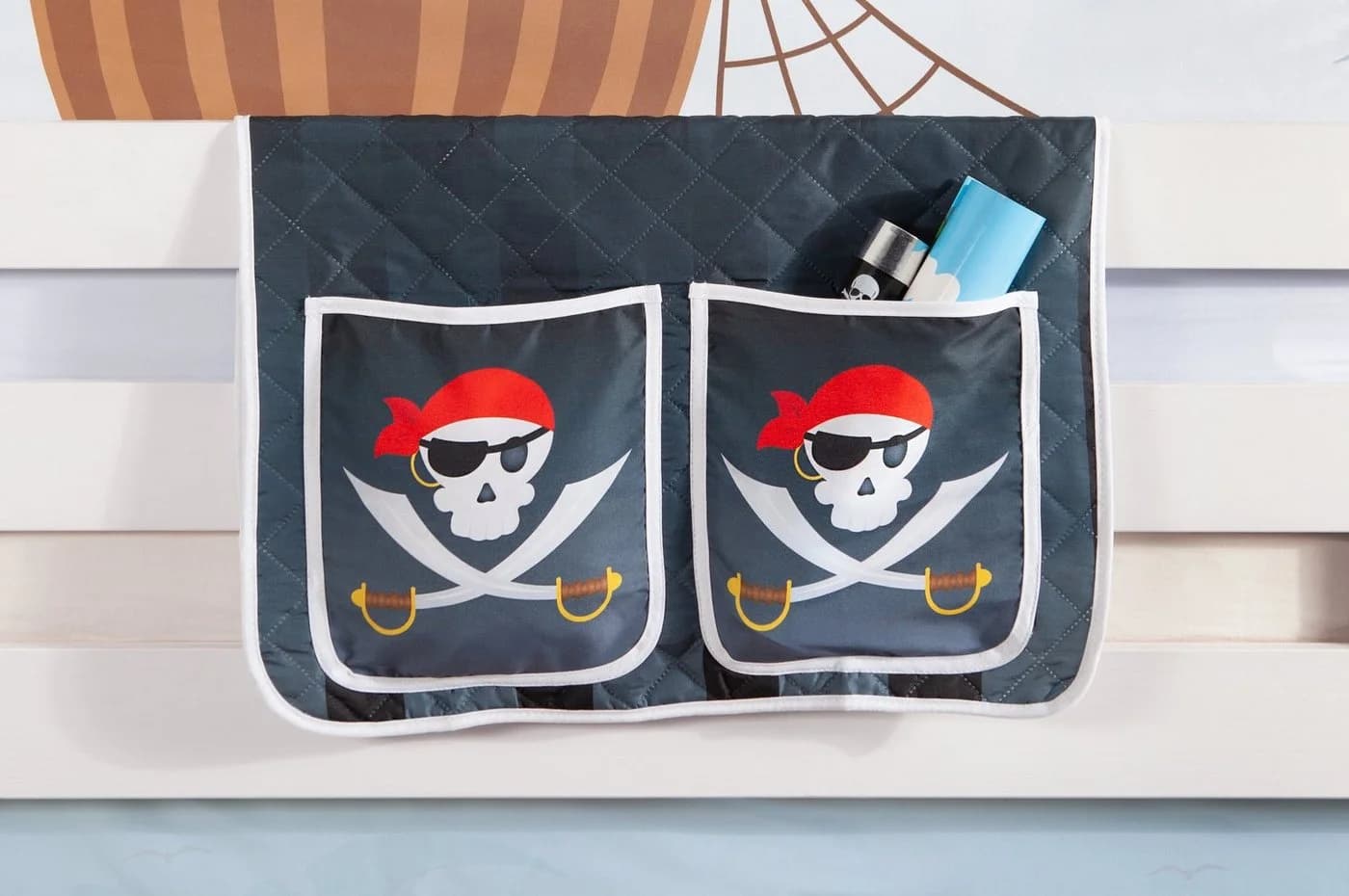 Ticaa Betttasche Kinder "Pirat Luan" Schwarz Polyester