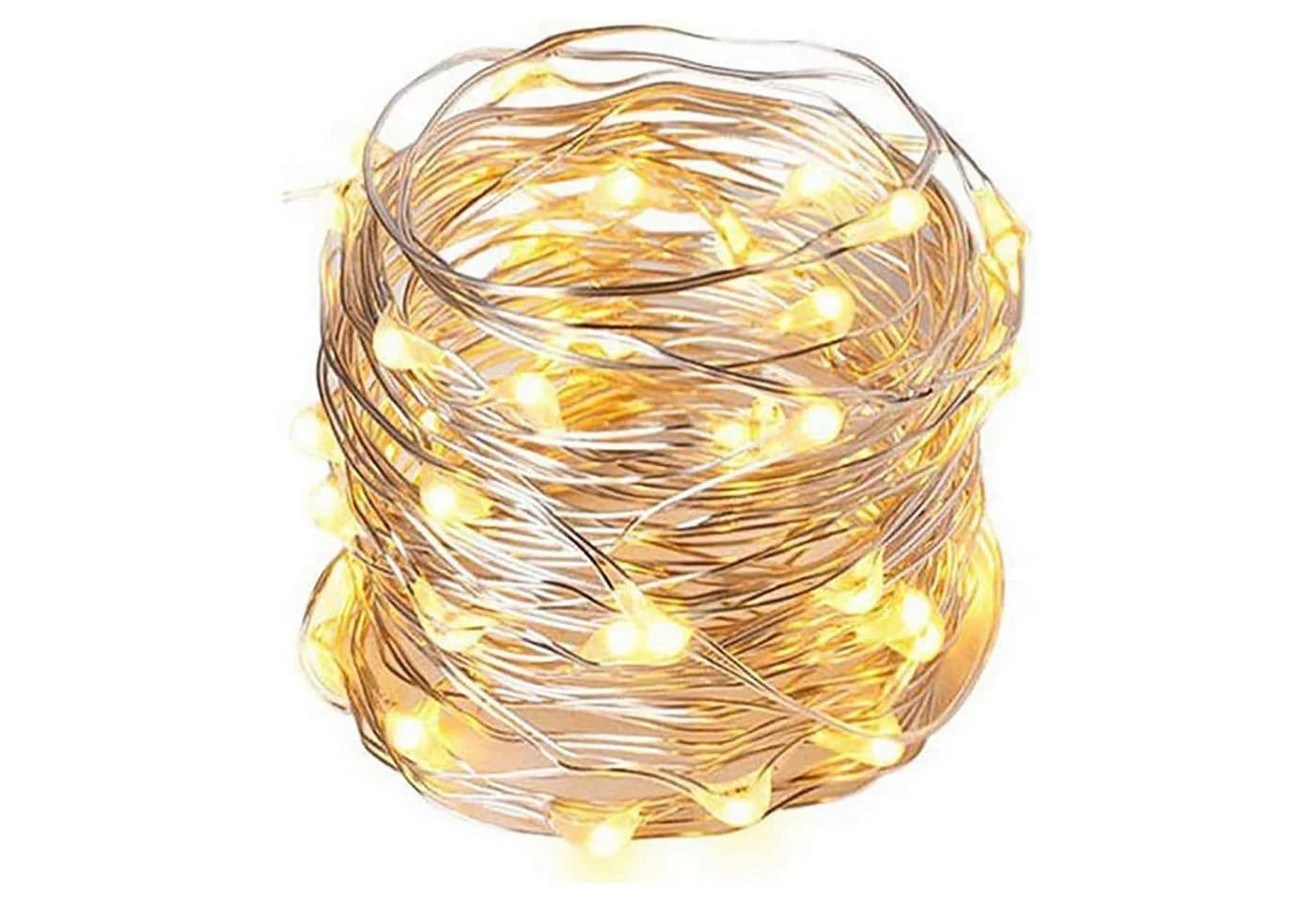 Micro LED Lichterkette mit 100 LEDs, Timer & Batteriebetrieb, Warmweiß
