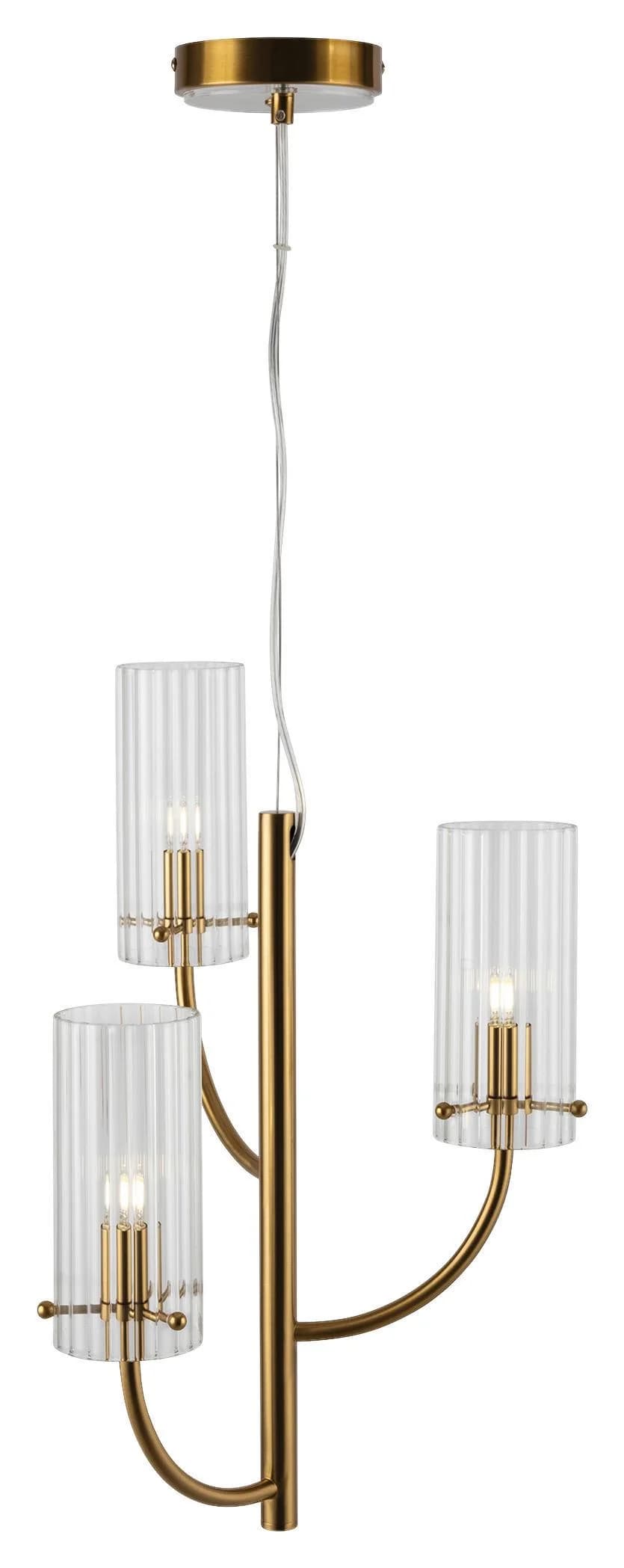 Maytoni Arco Hängeleuchte mit 3 Glasschirmen Messing