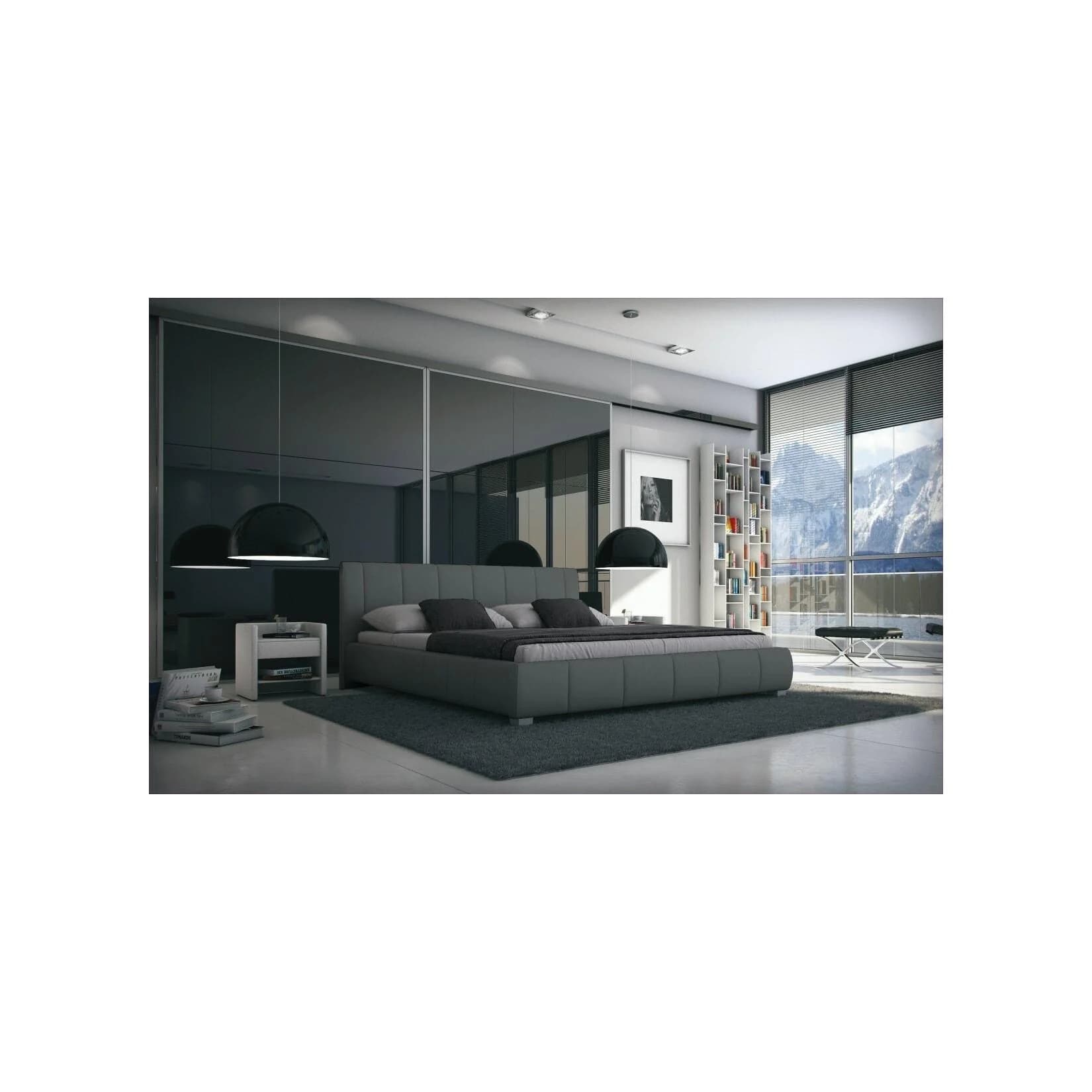 Sedex Bett Luna Grau 140x200cm Kunstleder Polsterbett
