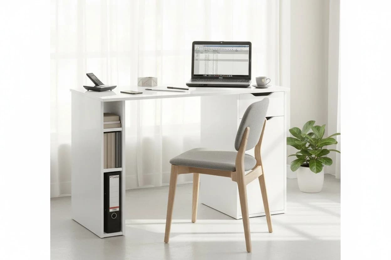 möbelando Schreibtisch Max Weiß Hochglanz Modern
