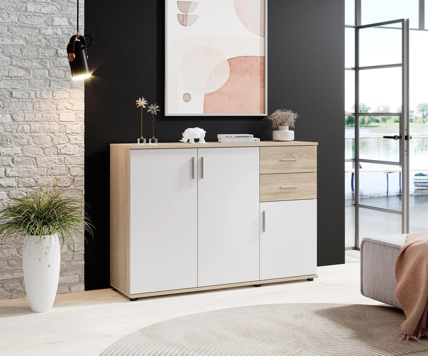 PREISBRECHER Kommode Freida Weiß Modern