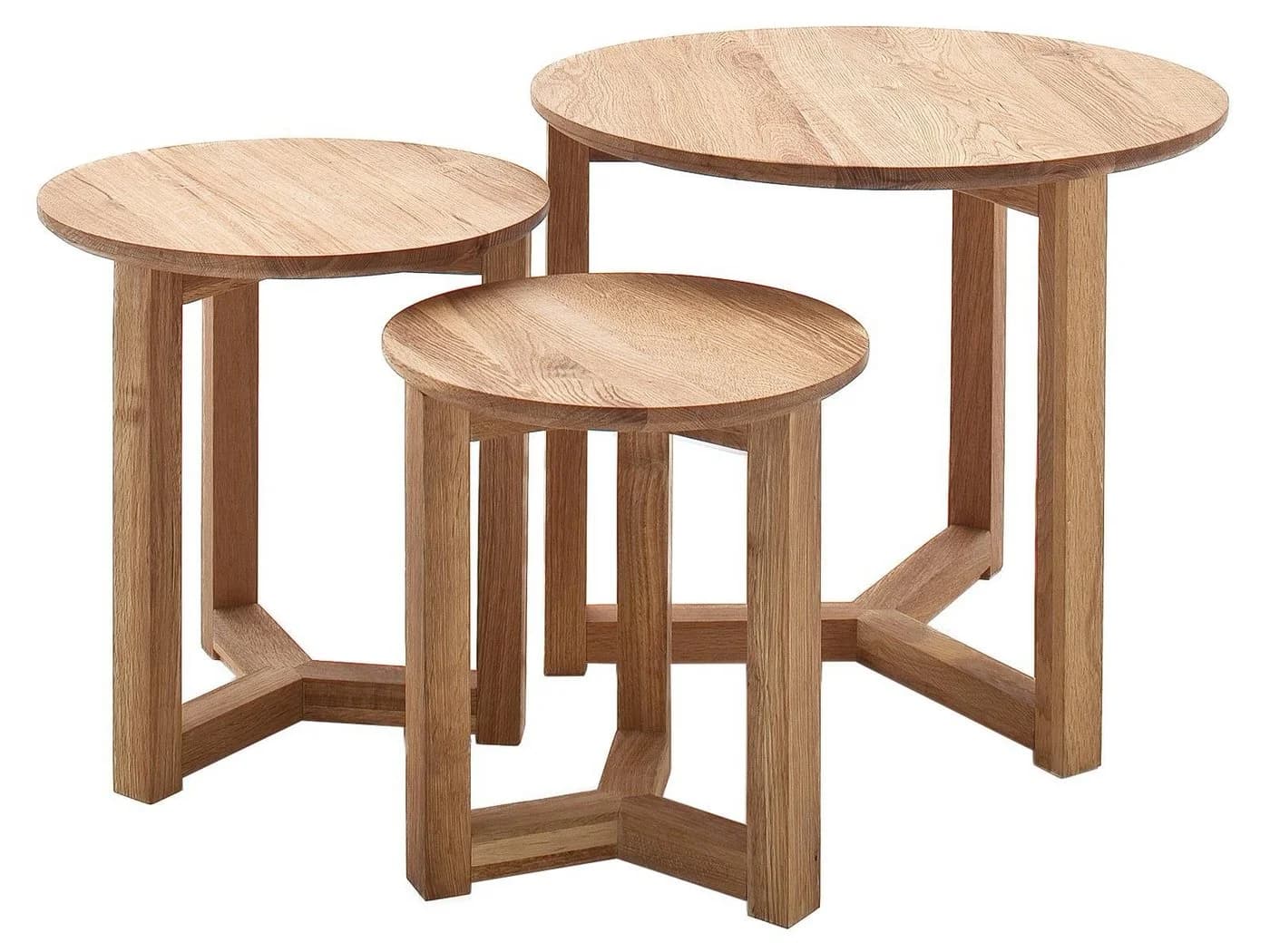 möbelando Satztisch Rich 3-tlg. Asteiche Massivholz