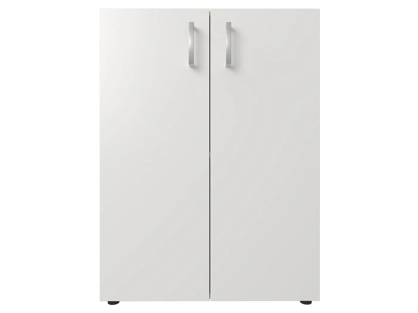 möbelando Aktenschrank Trio 2 Weiß 2 Holztüren höhenverstellbarer Boden