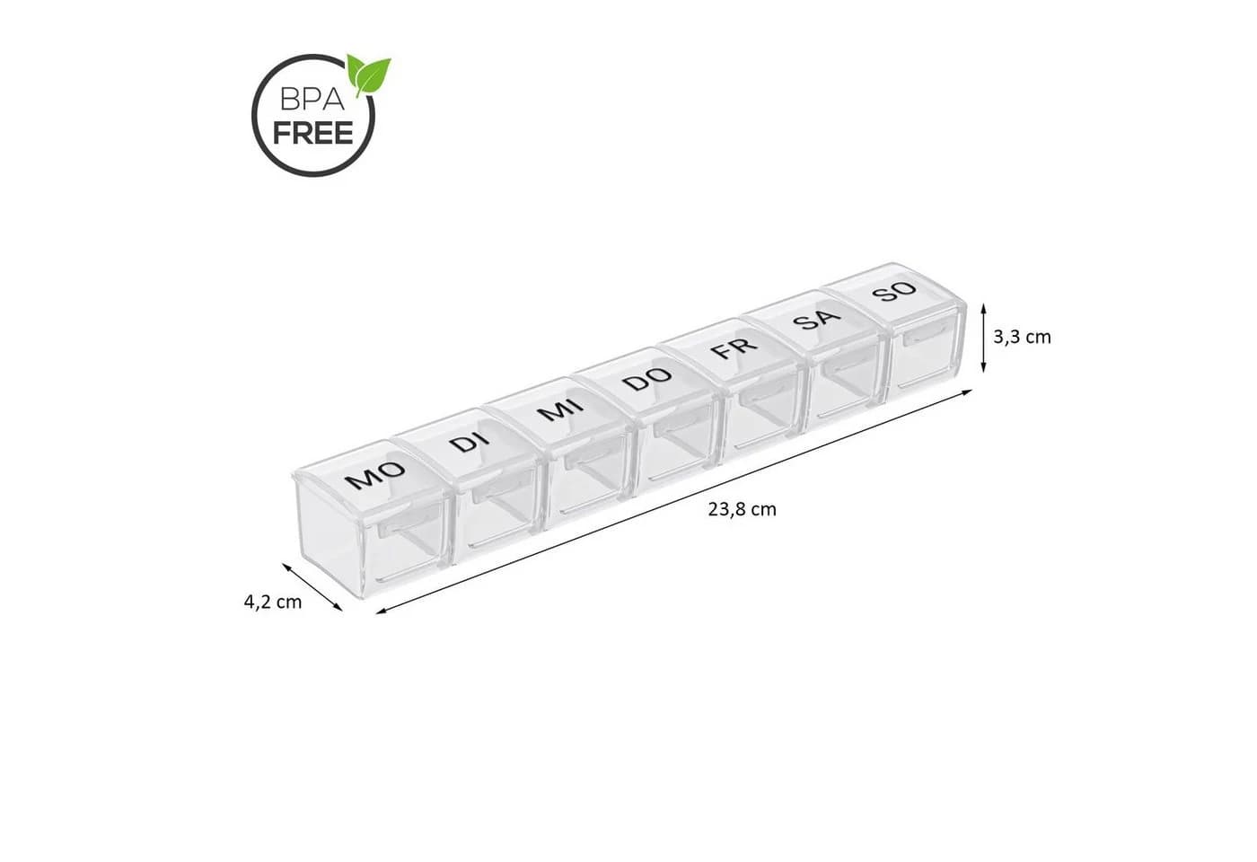 Wellgro Tablettenbox 7 Tage Weiß BPA-frei Kunststoff