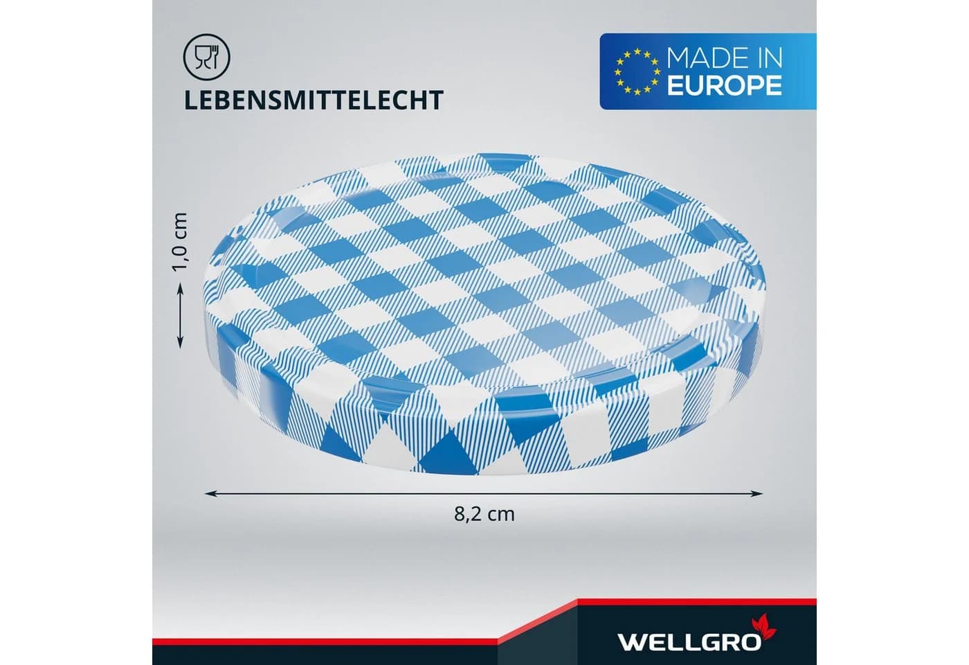 Wellgro Einmachdeckel TO 82 Twist-Off Metall blau 50-tlg.