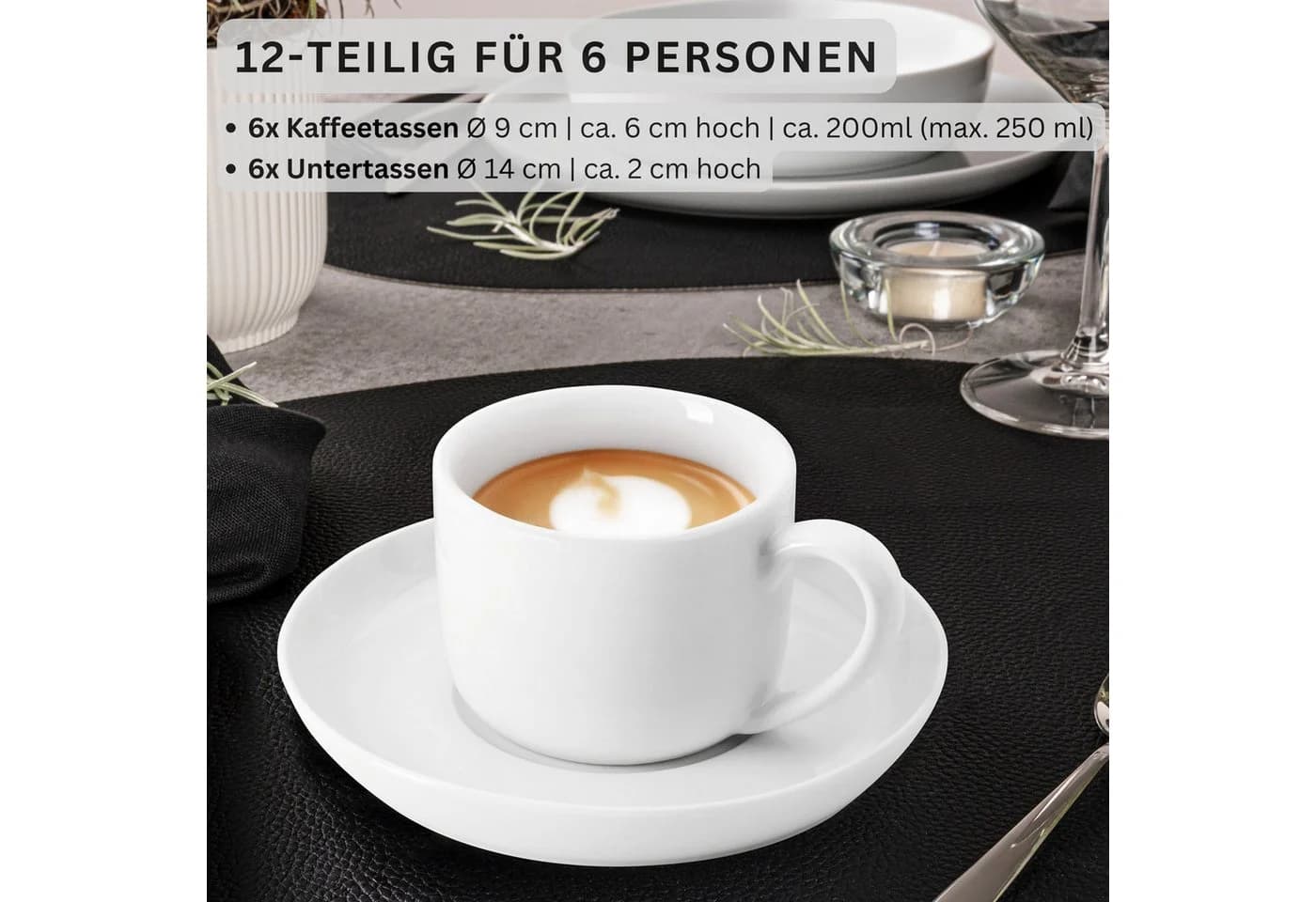 SÄNGER Kaffeeservice Marlo 12-tlg. Weiß Porzellan
