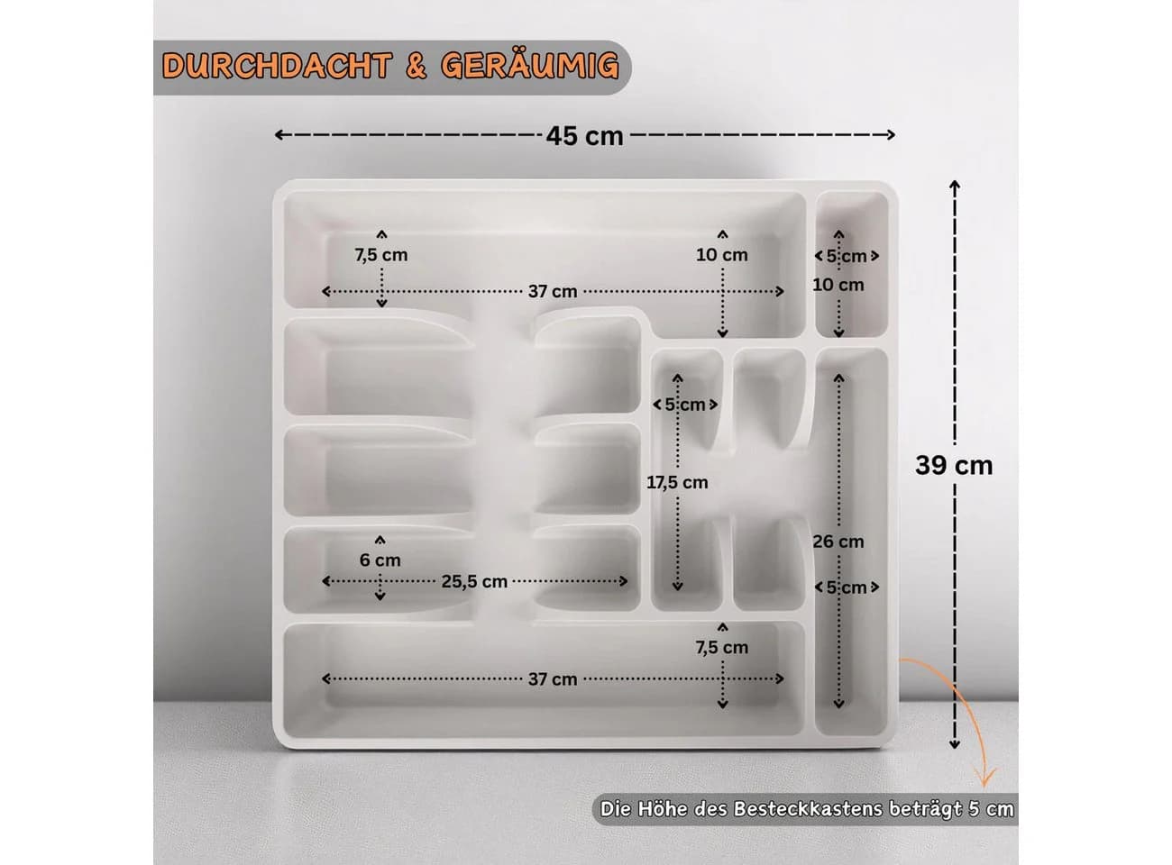 Engelland Besteckkasten 40 cm Weiß PP-Kunststoff