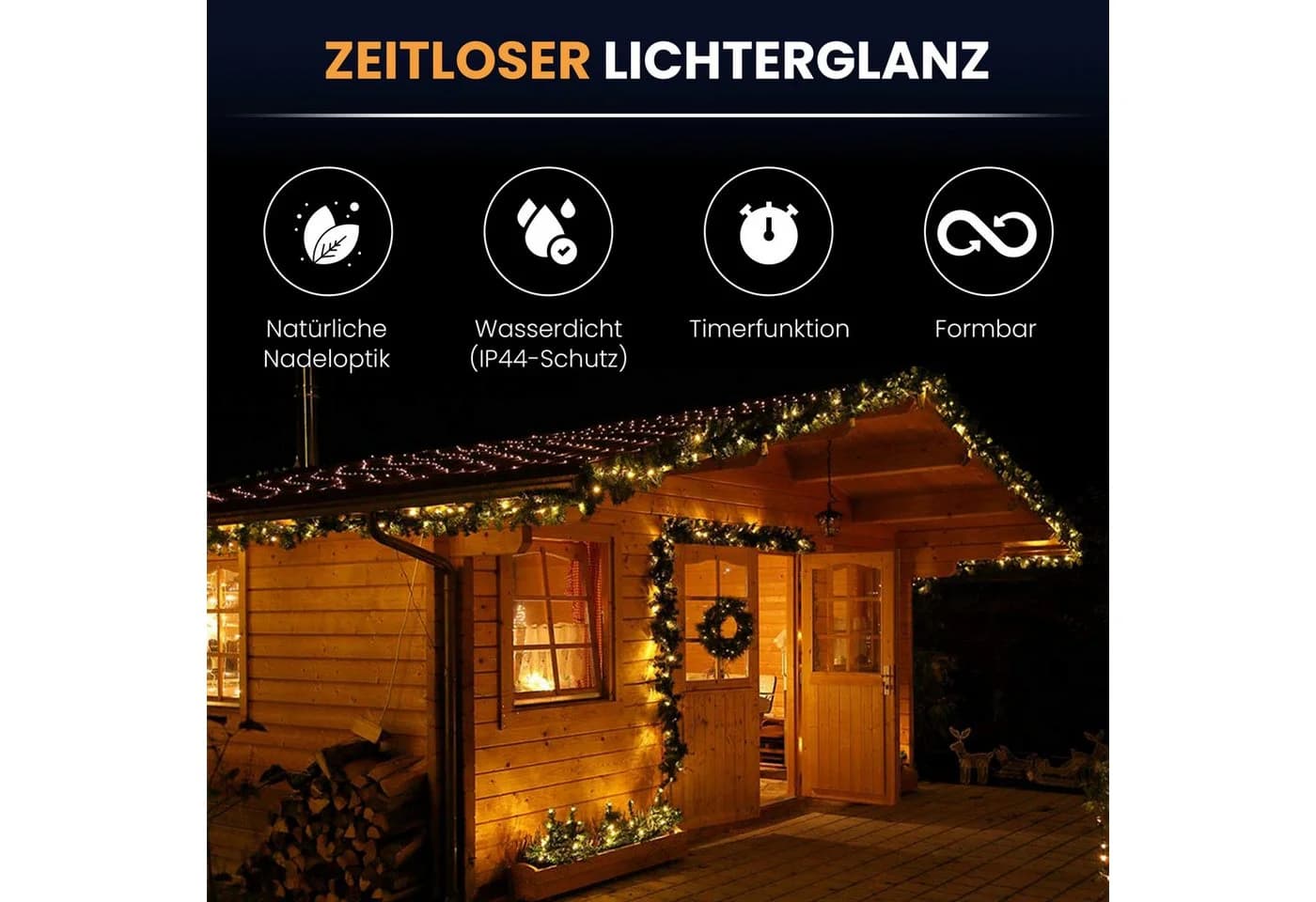 Gartenpirat LED-Girlande Künstliche Tannengirlande Türgirlande LED Weihnachtsgirlande