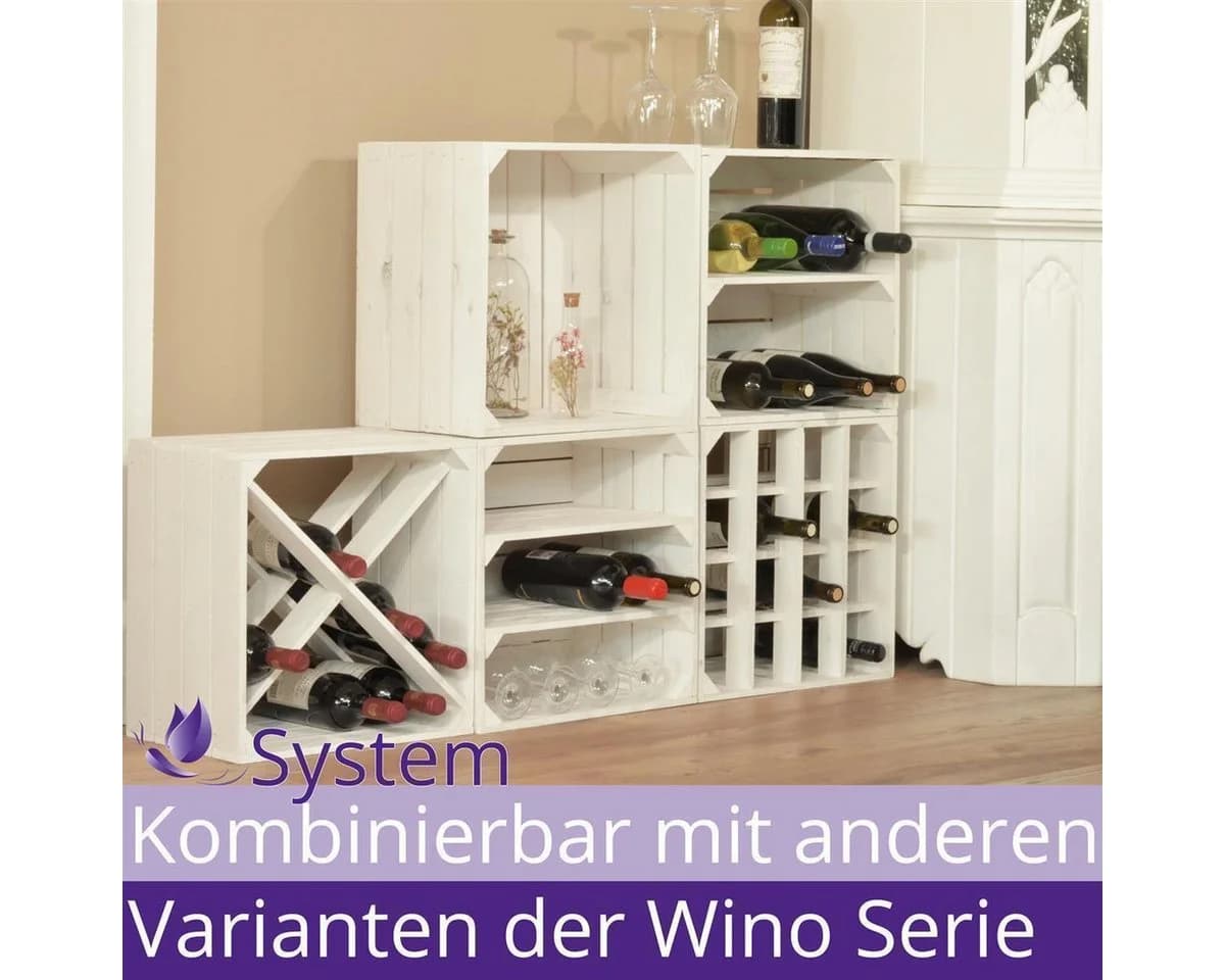 CHICCIE Weinregal Wino Flaschenregal aus Holz Weiß