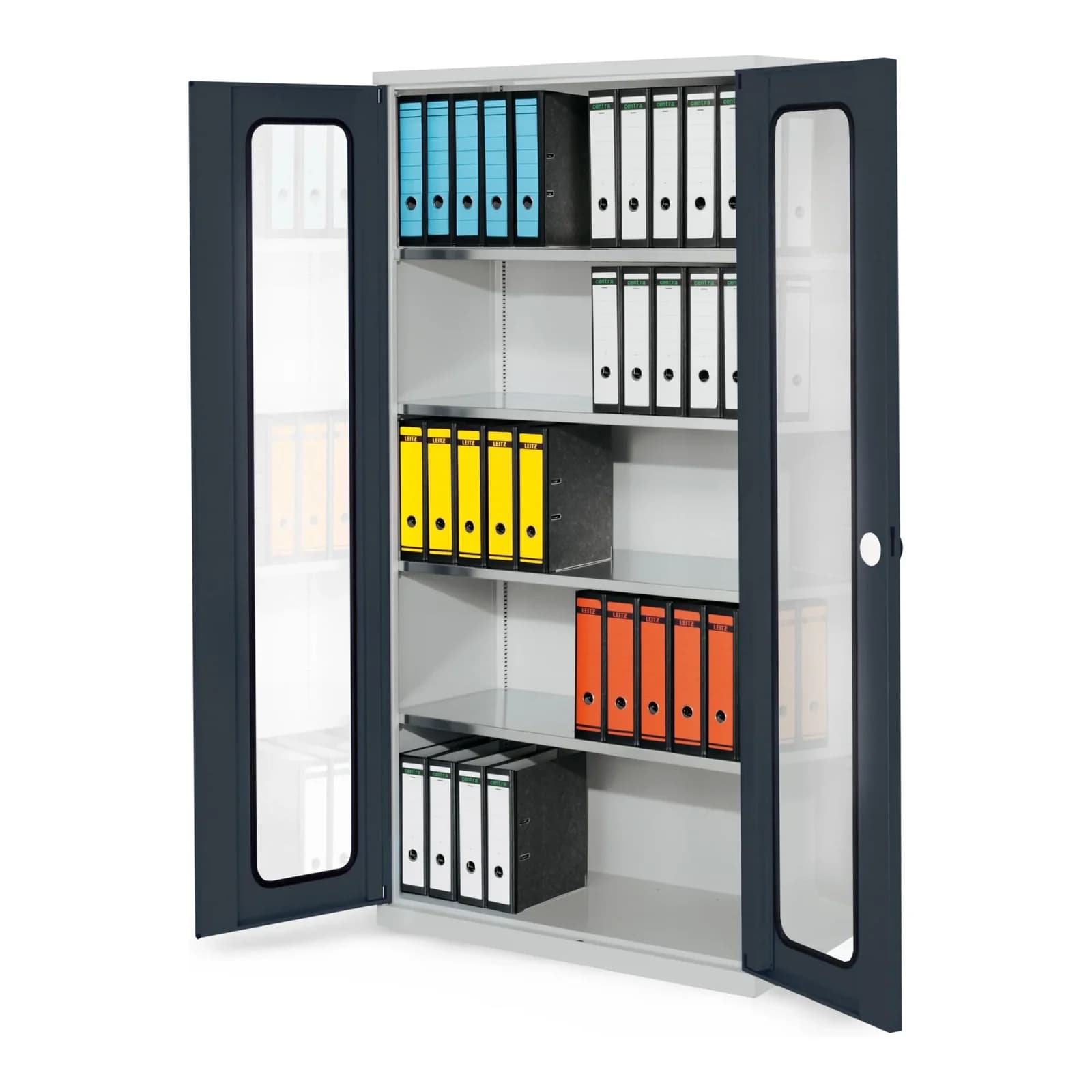 Kappes Systemschrank Serie 500 Sichtfenstertüren 4 Fachböden