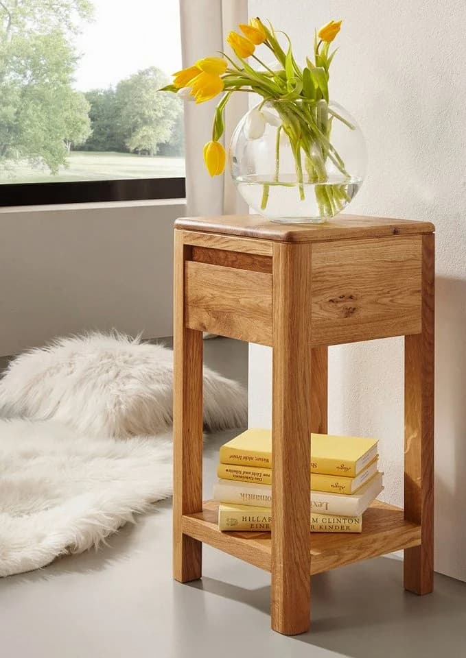 Main Möbel Blumentisch Wildeiche massiv "Bayreuth"