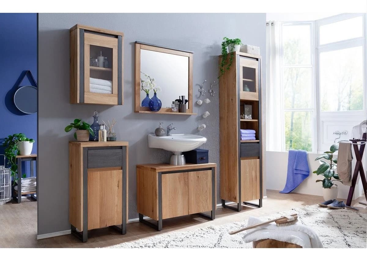Main Möbel Badunterschrank Taipeh Wildeiche massiv 45x85cm