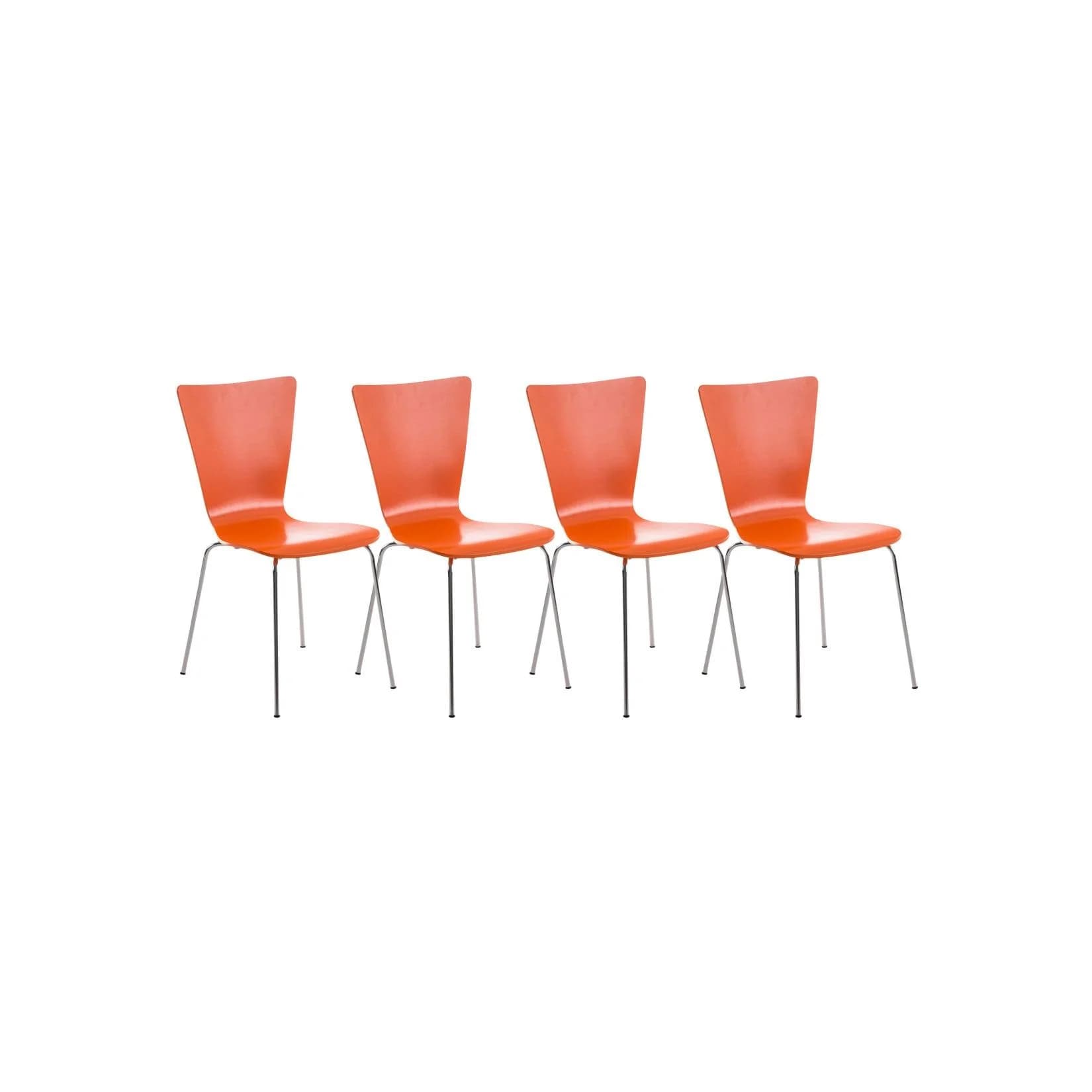 CLP 4er-Set Stapelstuhl Aaron Mit Holzsitz Und Metallgestell